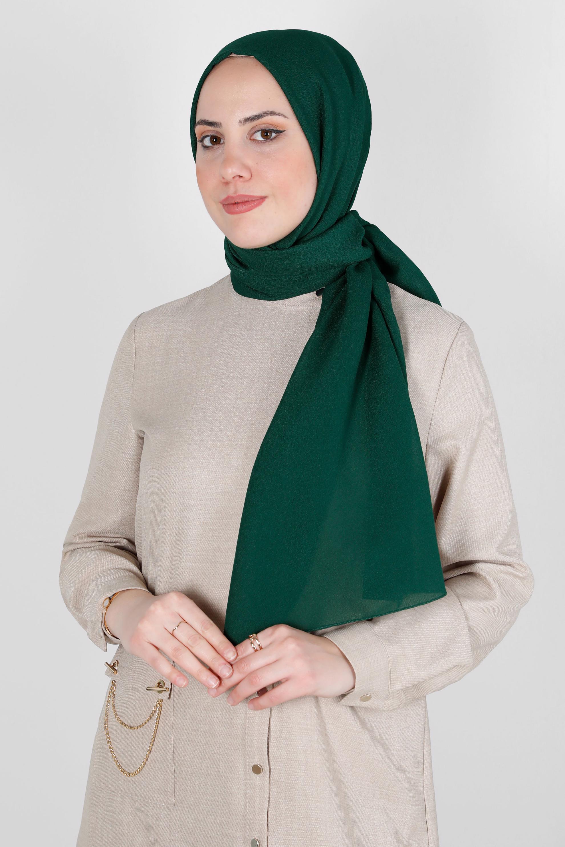 Tesettür giyim YEŞİL ALVİNA KREP ŞAL 8138