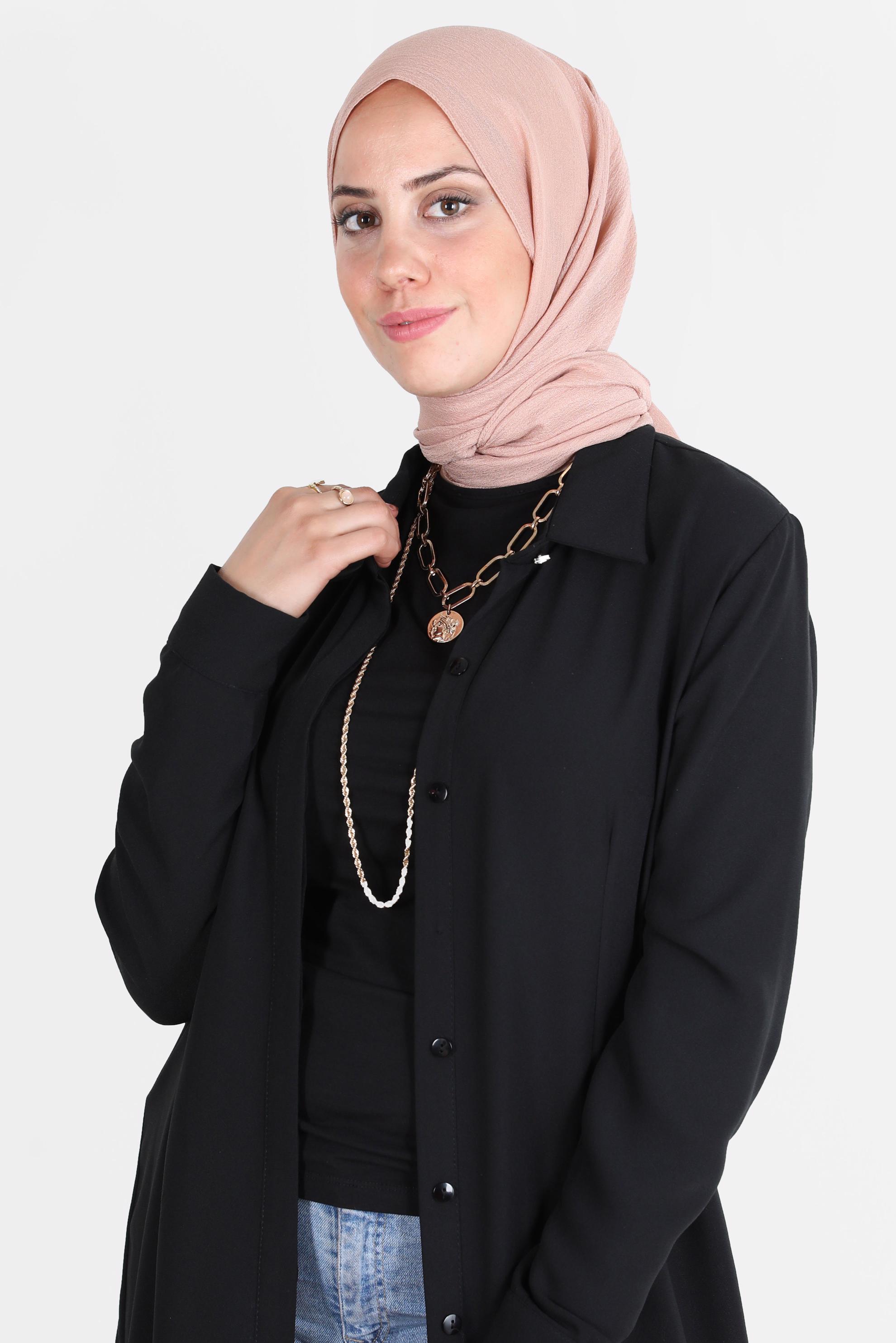 Tesettür giyim PEMBE ALVİNA KREP ŞAL 8138