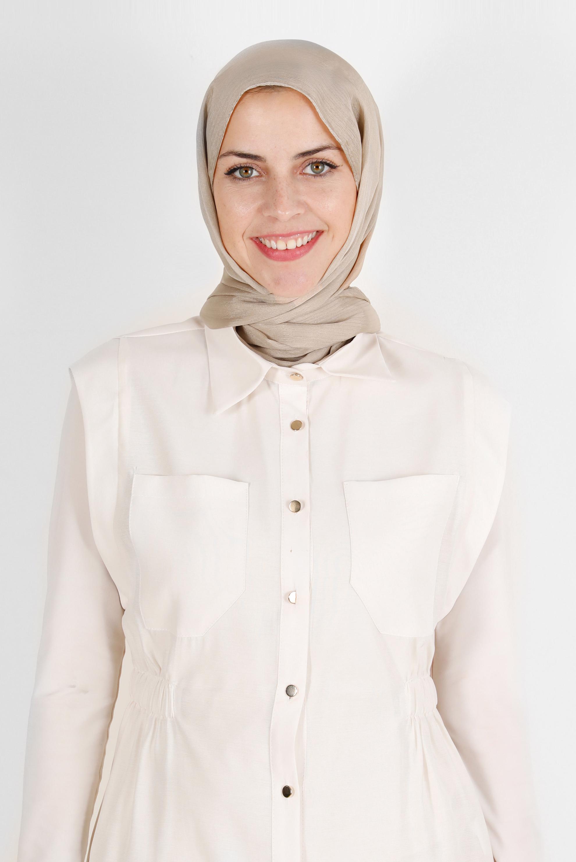 Hijab clothing BEIGE ALVİNA FLASHY SHAWL 8139