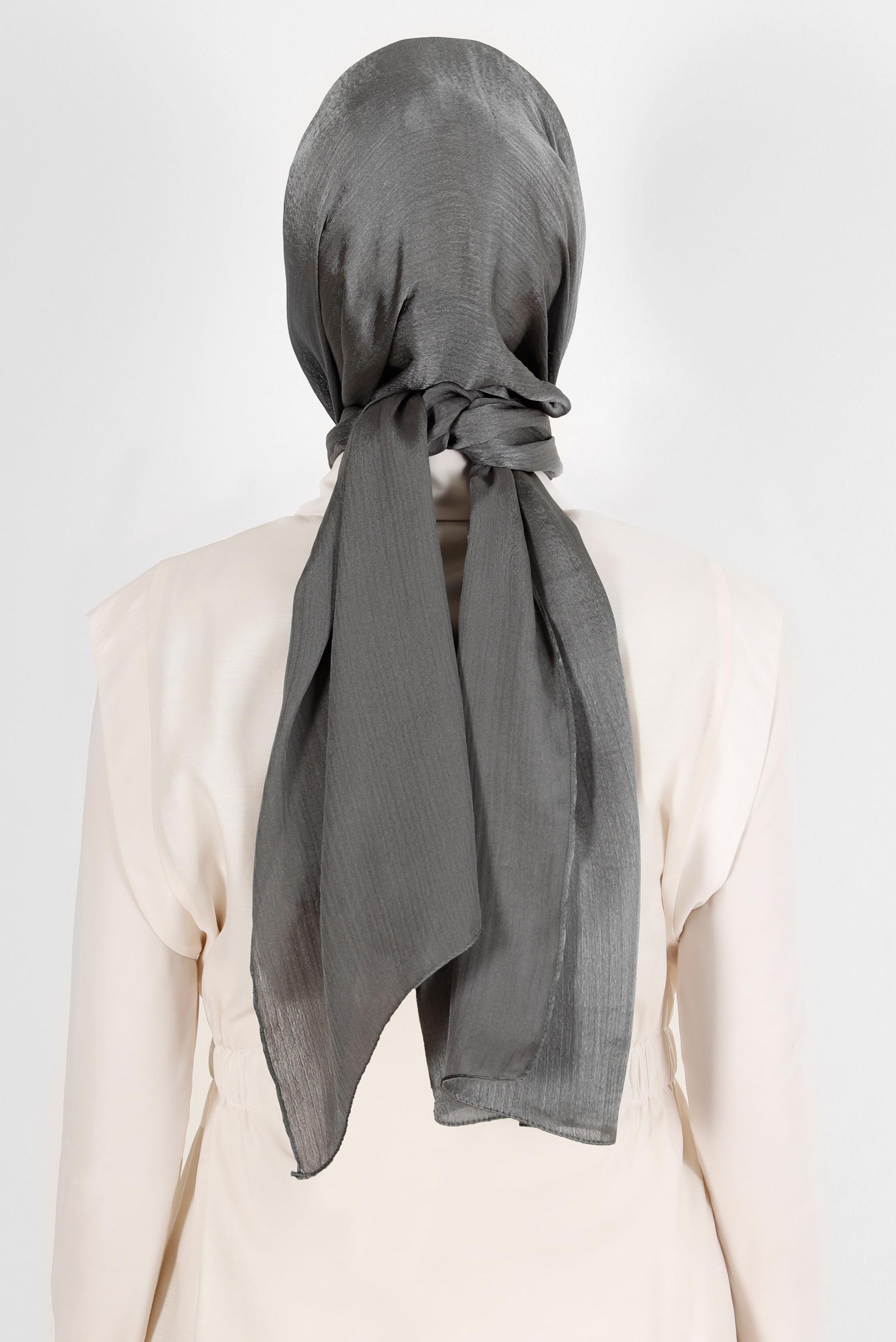 Tesettür giyim GRİ ALVİNA JANJANLI ŞAL 8139	