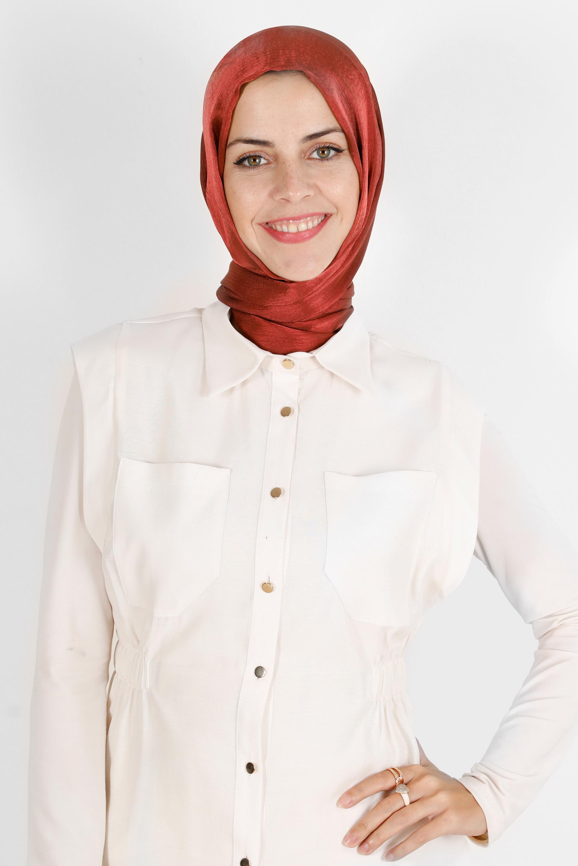 Vêtements hijab ORANGE CHÂLE ÉCLAIR ALVİNA 8139