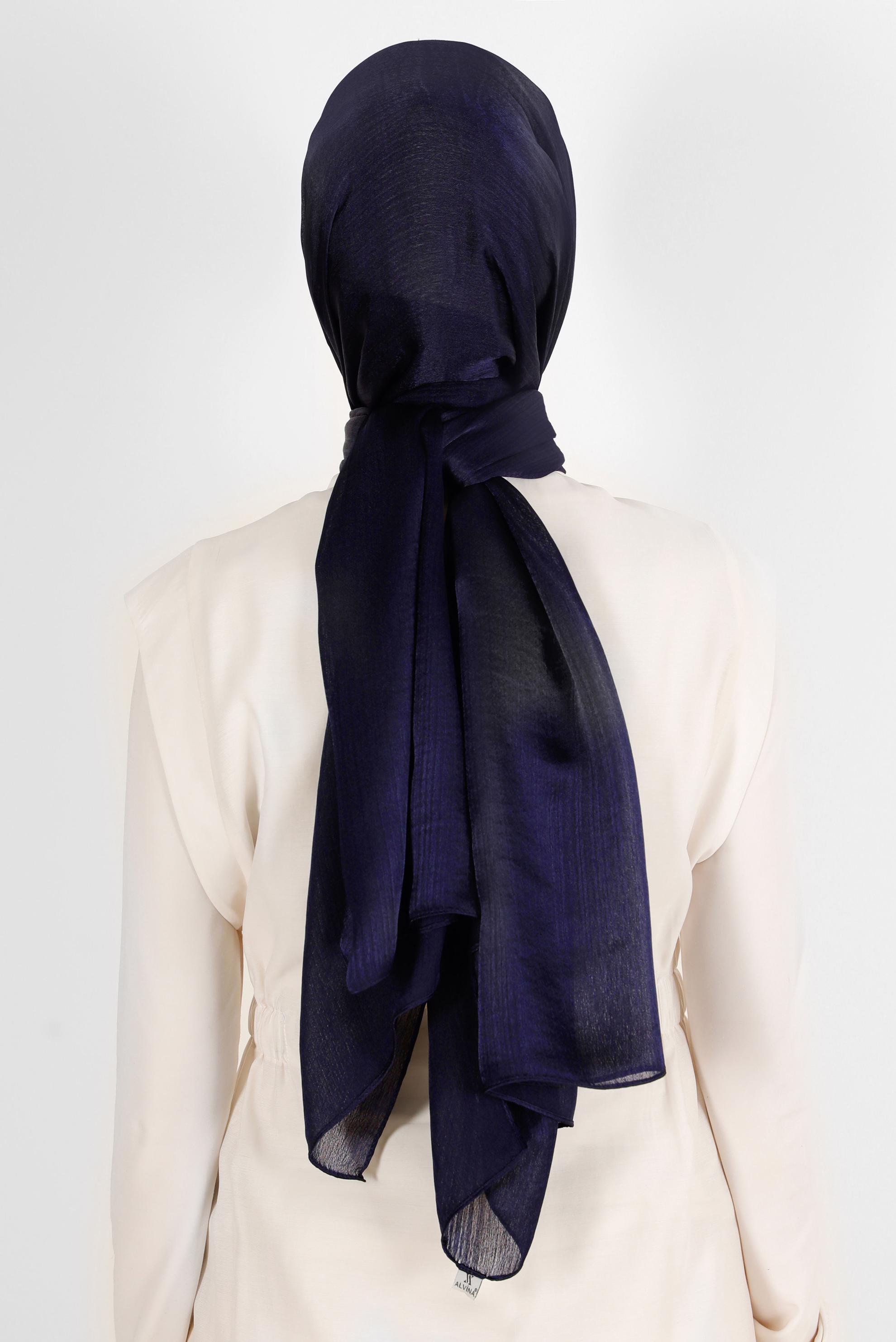 Tesettür giyim LACİVERT ALVİNA JANJANLI ŞAL 8139	