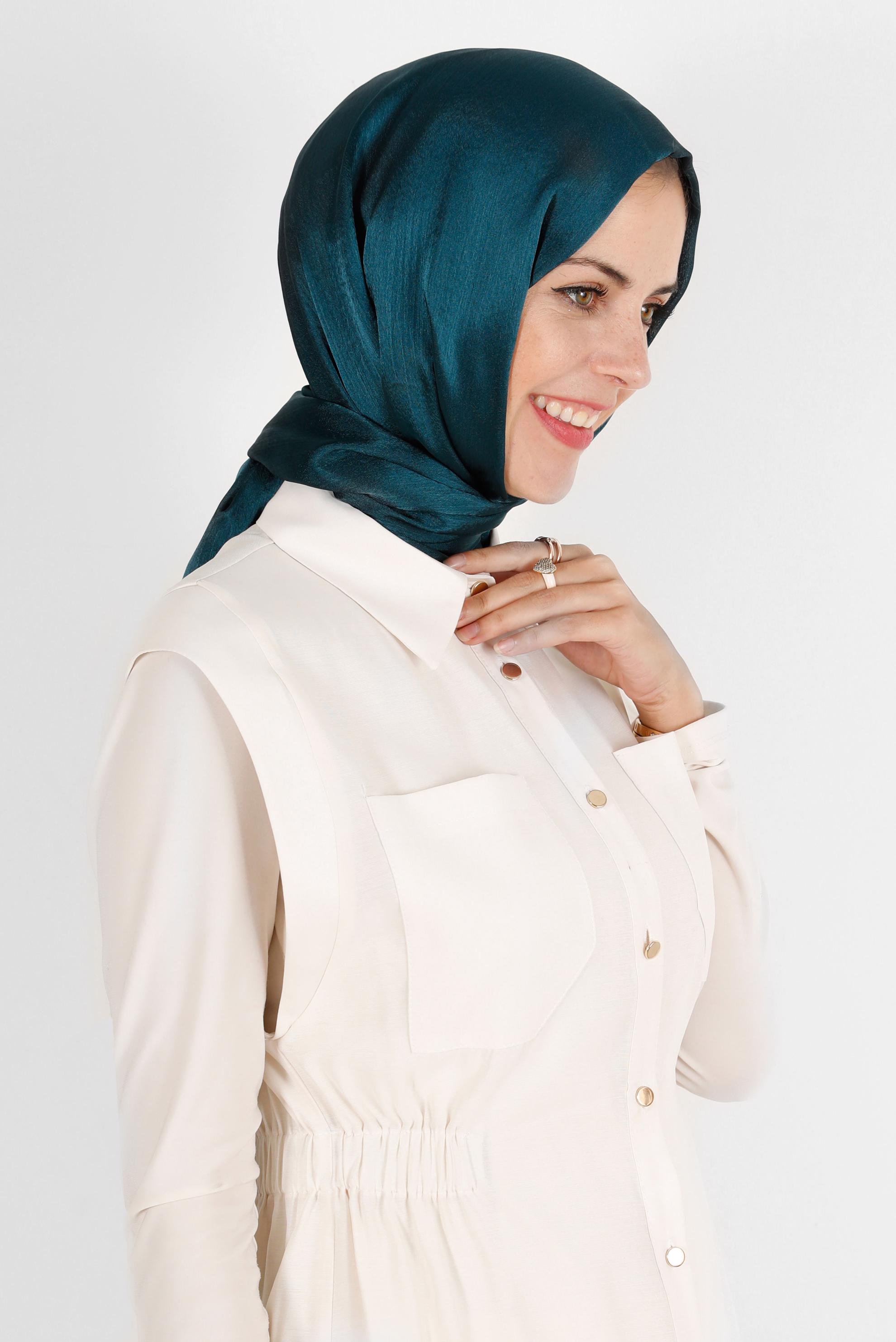 Vêtements hijab BLEU CHÂLE ÉCLAIR ALVİNA 8139