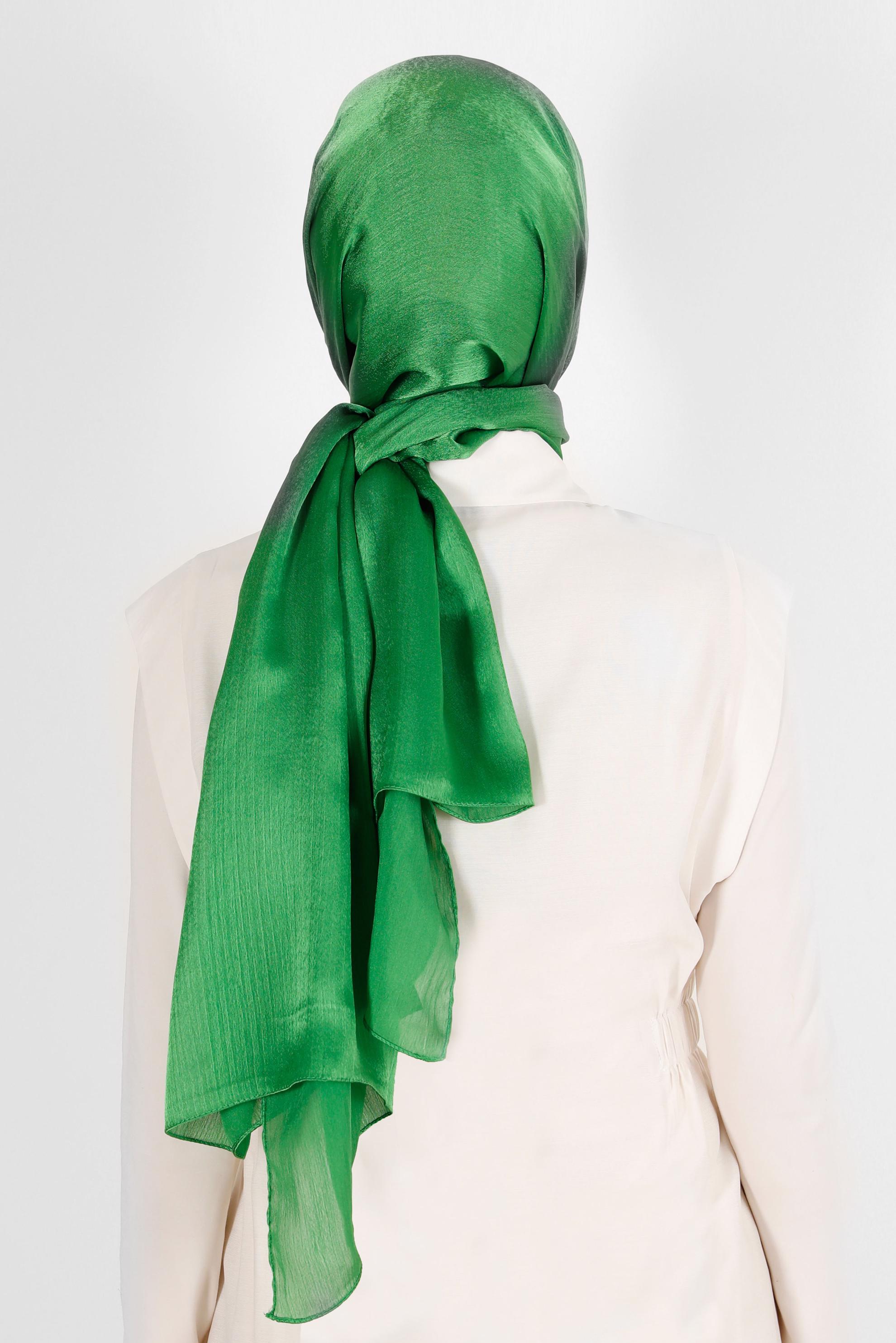 Tesettür giyim YEŞİL ALVİNA JANJANLI ŞAL 8139	