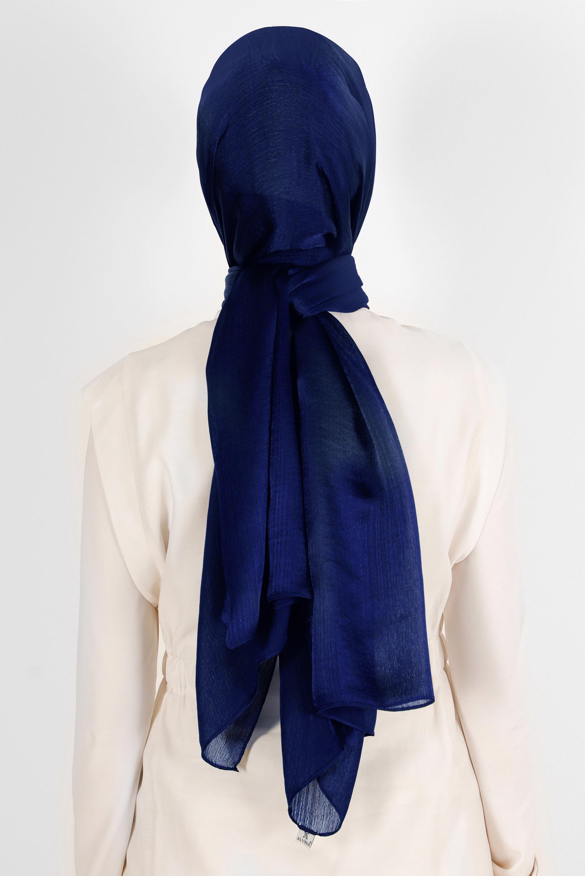 Hijab clothing NAVY BLUE ALVİNA FLASHY SHAWL 8139