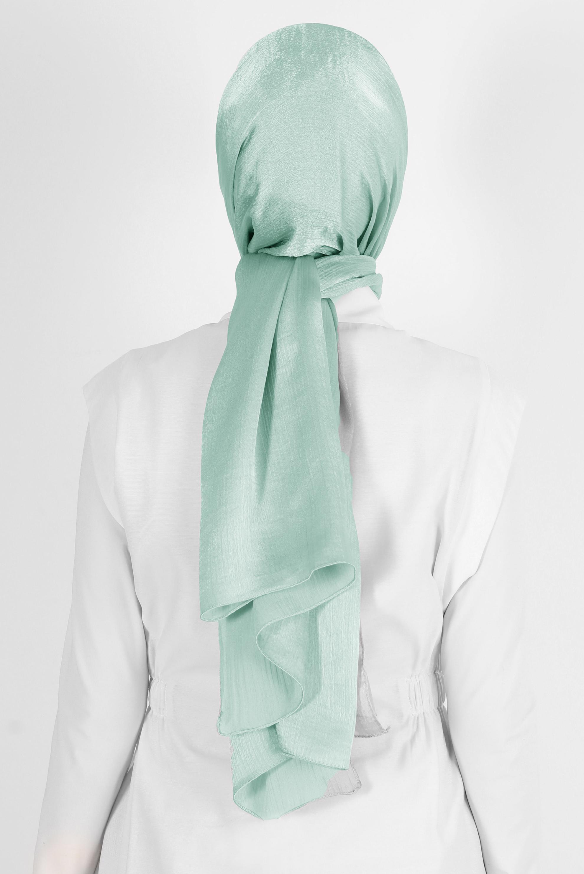 Tesettür giyim YEŞİL ALVİNA JANJANLI ŞAL 8139	