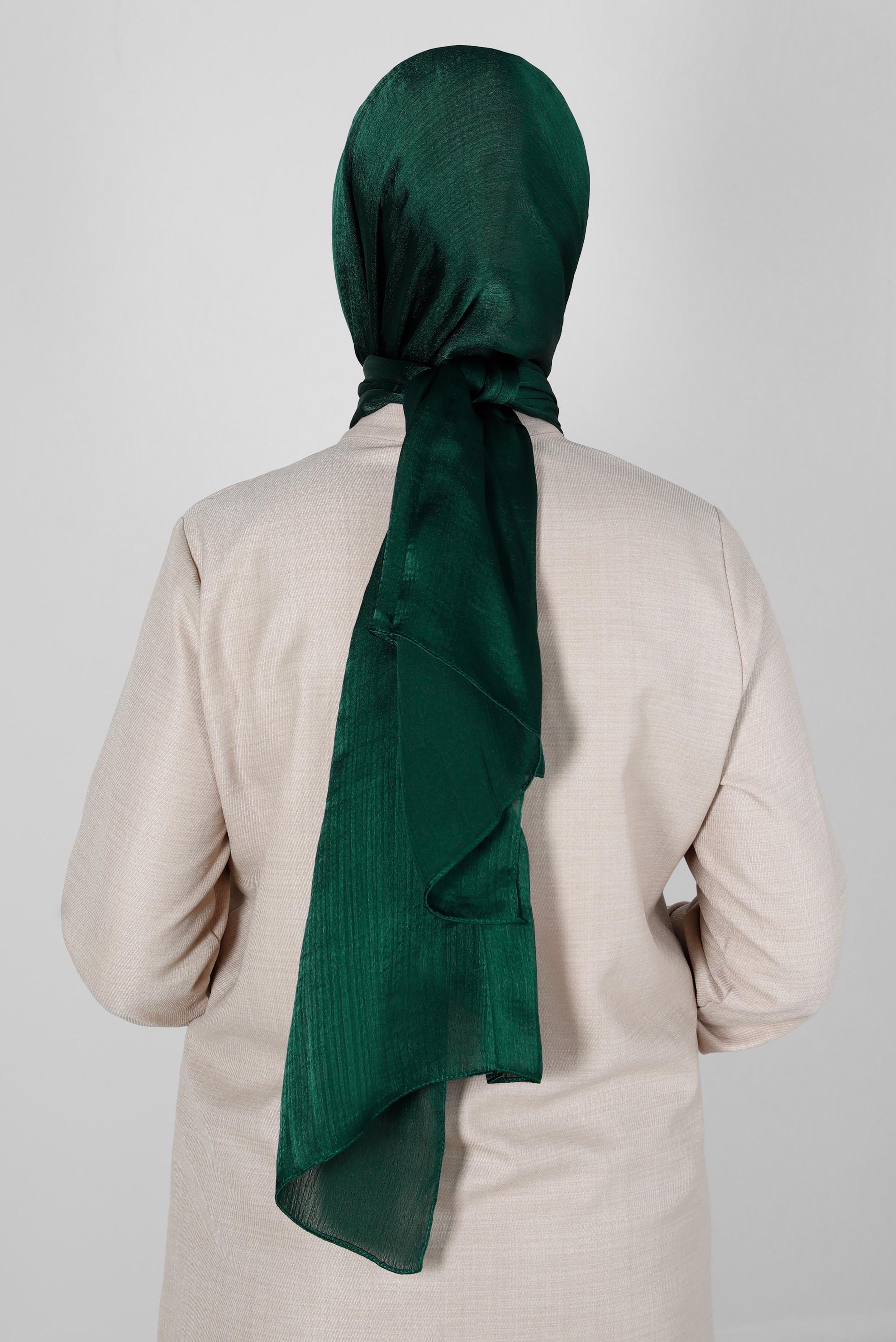 Tesettür giyim YEŞİL ALVİNA JANJANLI ŞAL 8139	