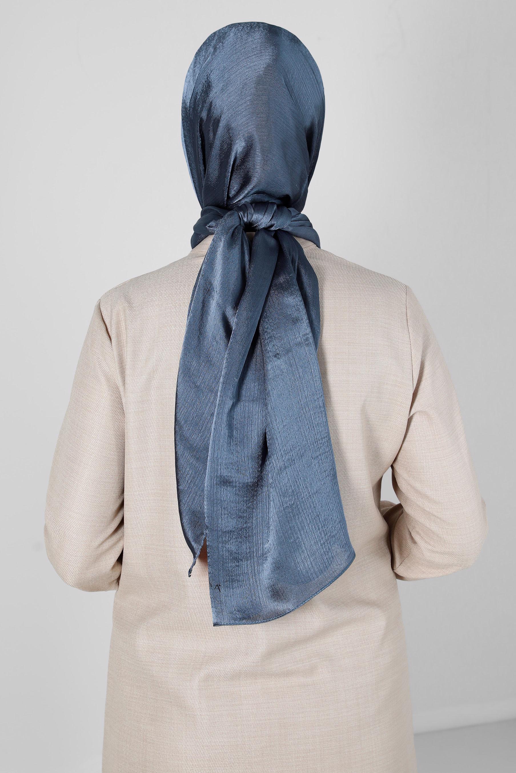 Tesettür giyim LACİVERT ALVİNA JANJANLI ŞAL 8139	