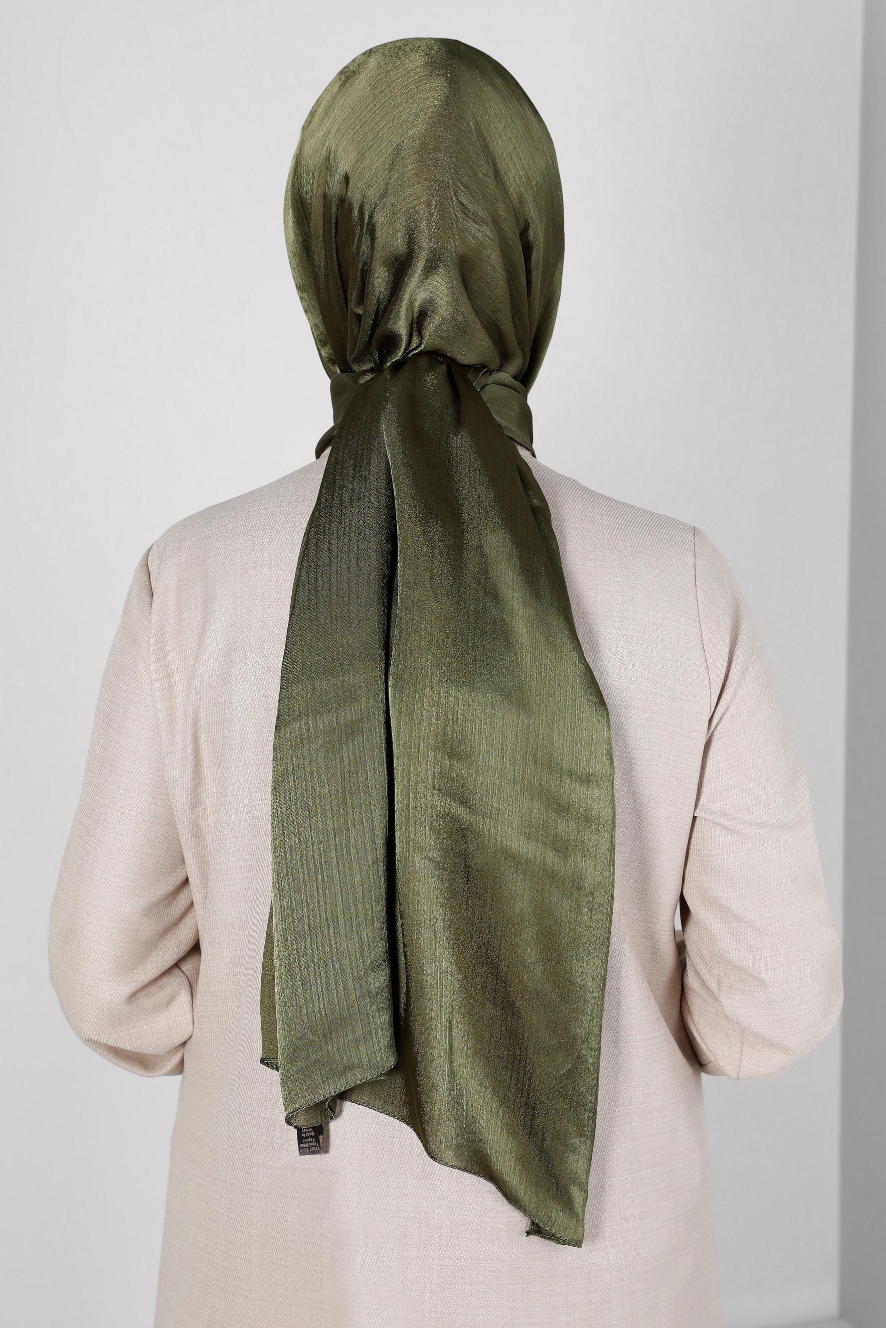 Tesettür giyim HAKİ ALVİNA JANJANLI ŞAL 8139	