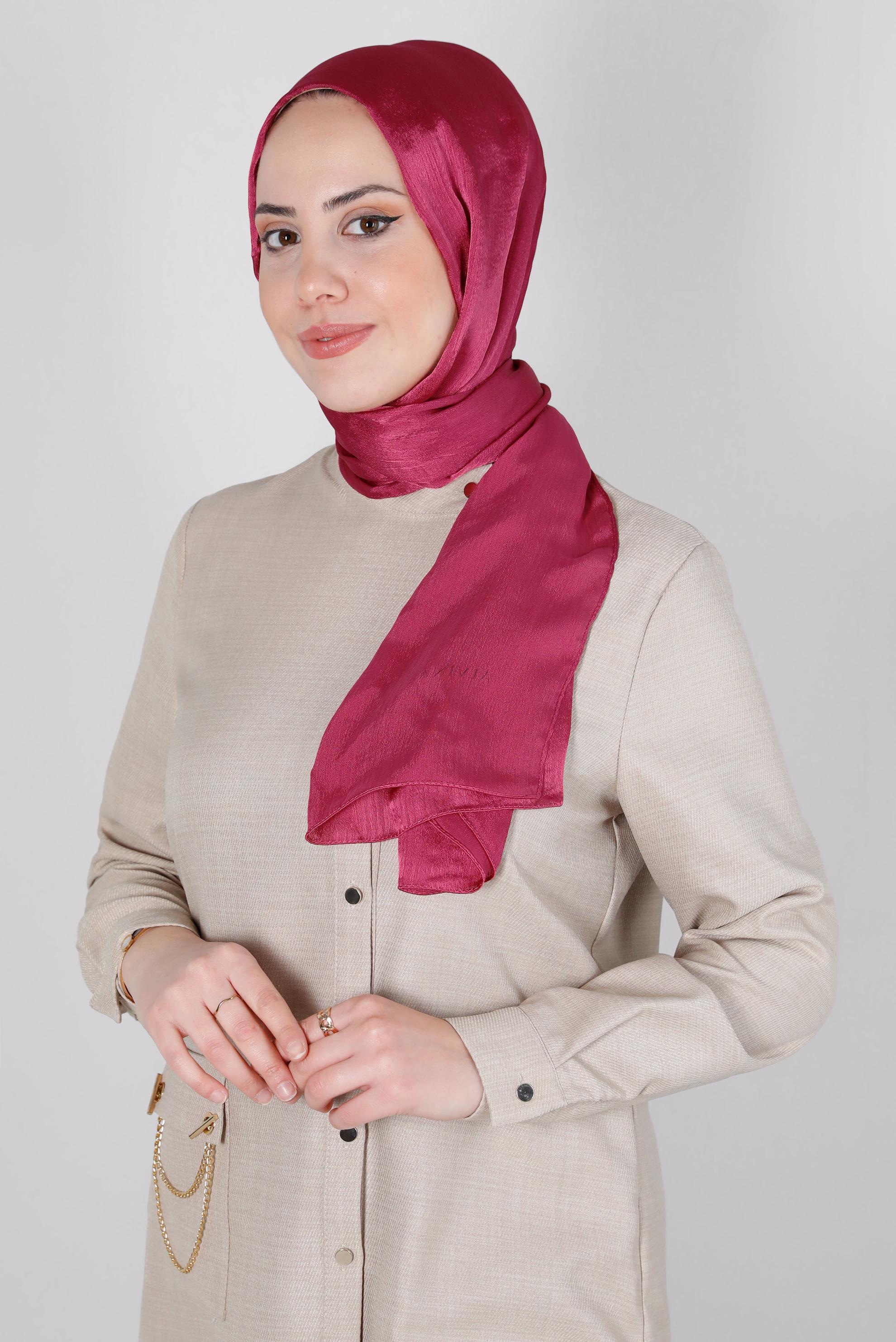 Tesettür giyim BORDO ALVİNA JANJANLI ŞAL 8139	