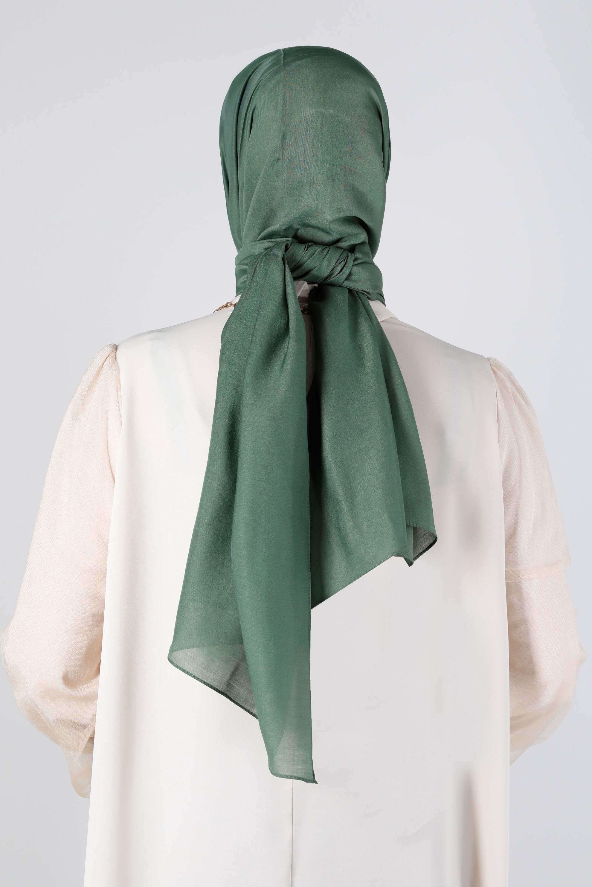 Tesettür giyim HAKİ ALVİNA İNCE İPEKSİ ŞAL 8141