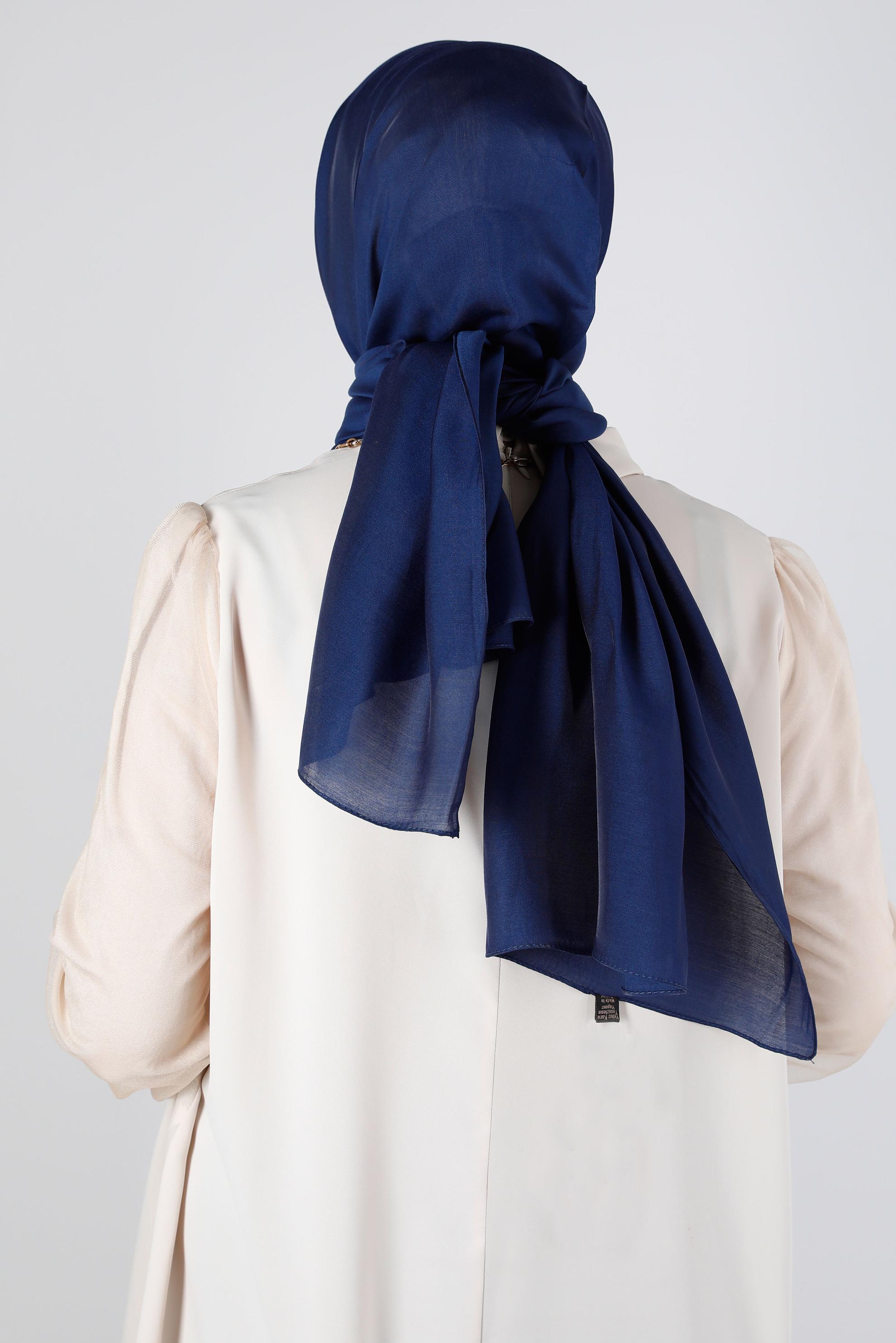 Tesettür giyim LACİVERT ALVİNA İNCE İPEKSİ ŞAL 8141