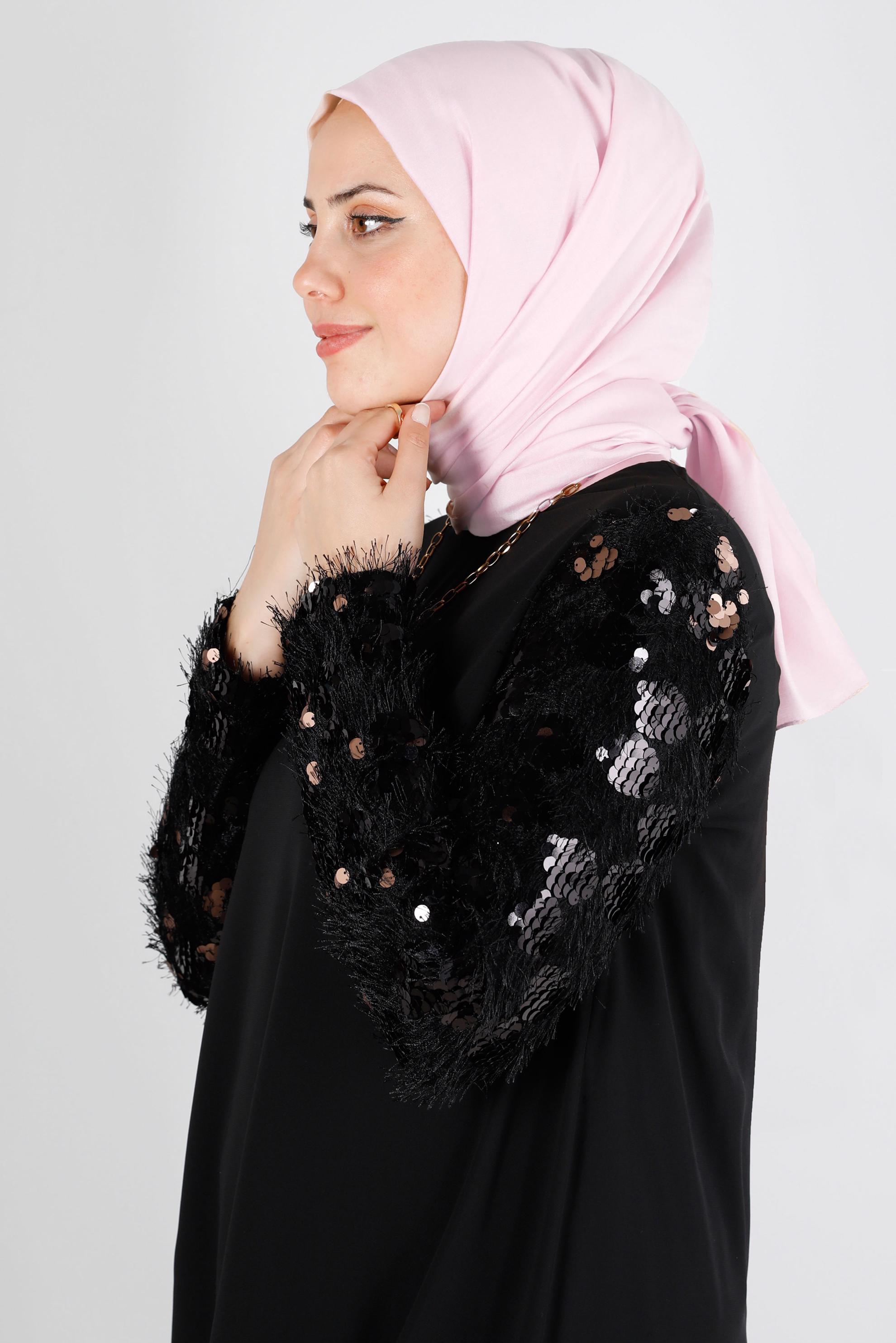 Tesettür giyim PUDRA ALVİNA İNCE İPEKSİ ŞAL 8141