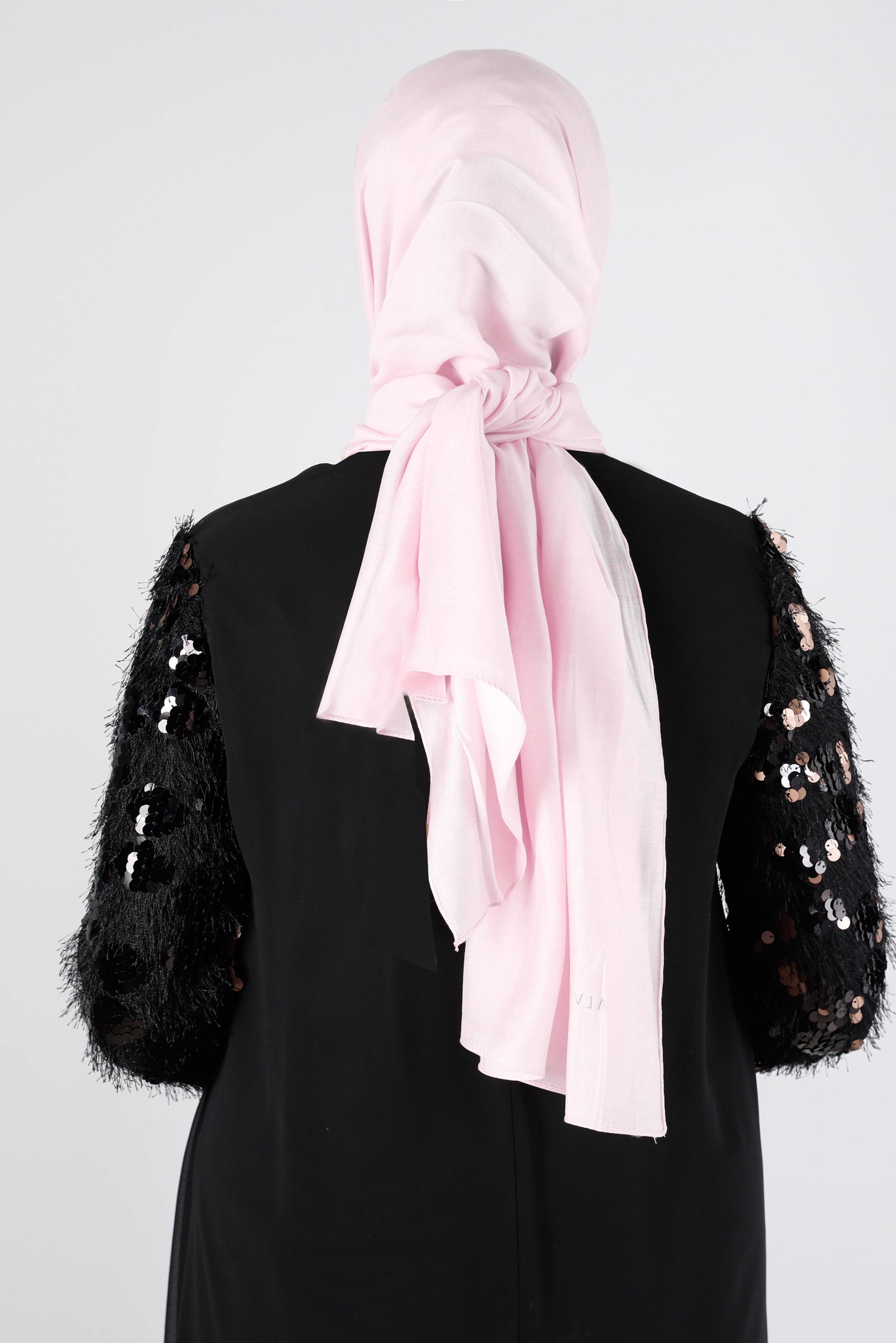 Tesettür giyim PUDRA ALVİNA İNCE İPEKSİ ŞAL 8141