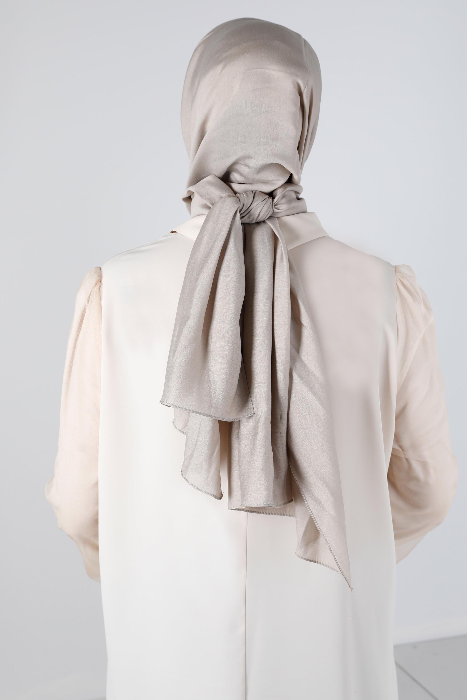 Tesettür giyim VİZON ALVİNA İNCE İPEKSİ ŞAL 8141