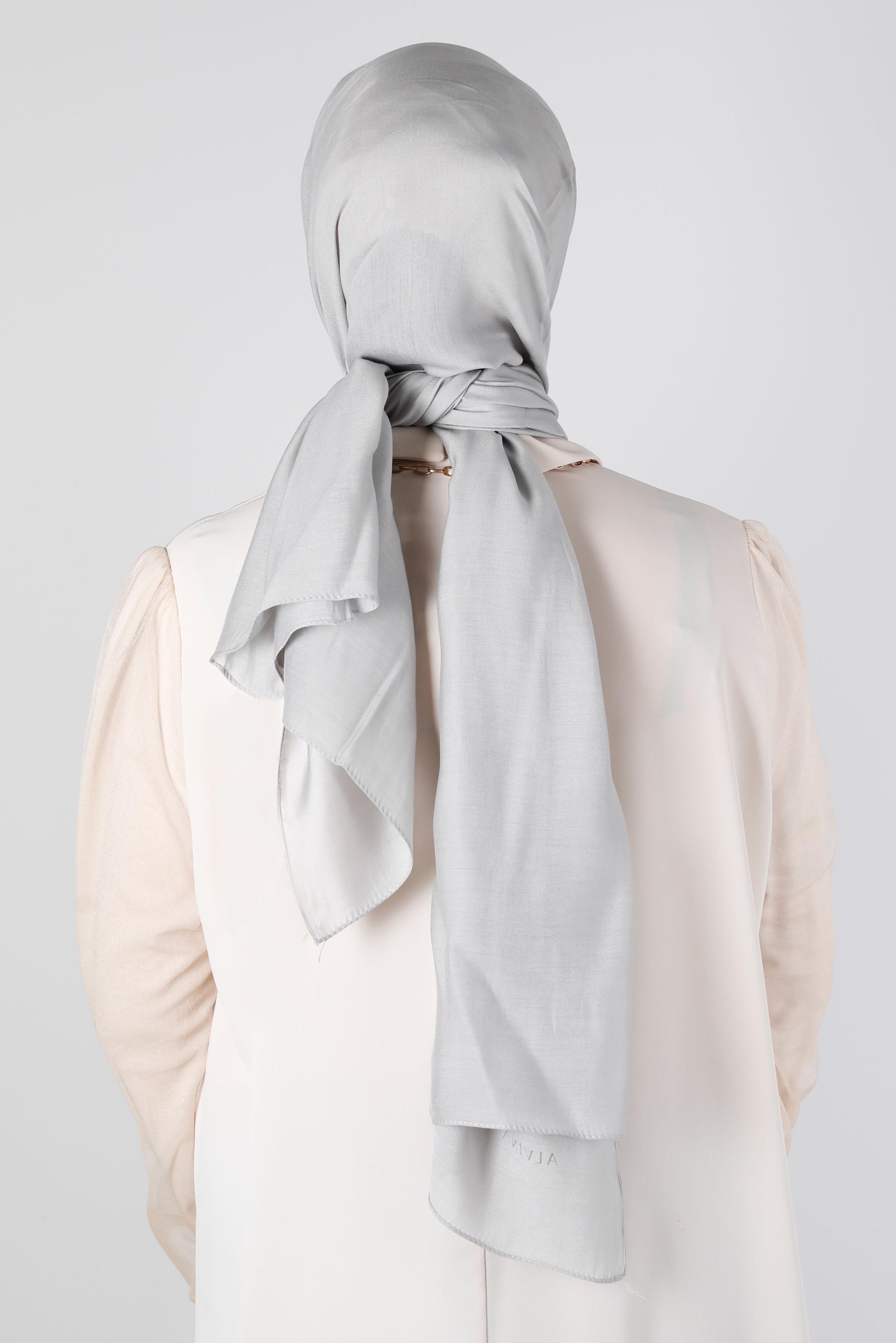 Tesettür giyim VİZON ALVİNA İNCE İPEKSİ ŞAL 8141