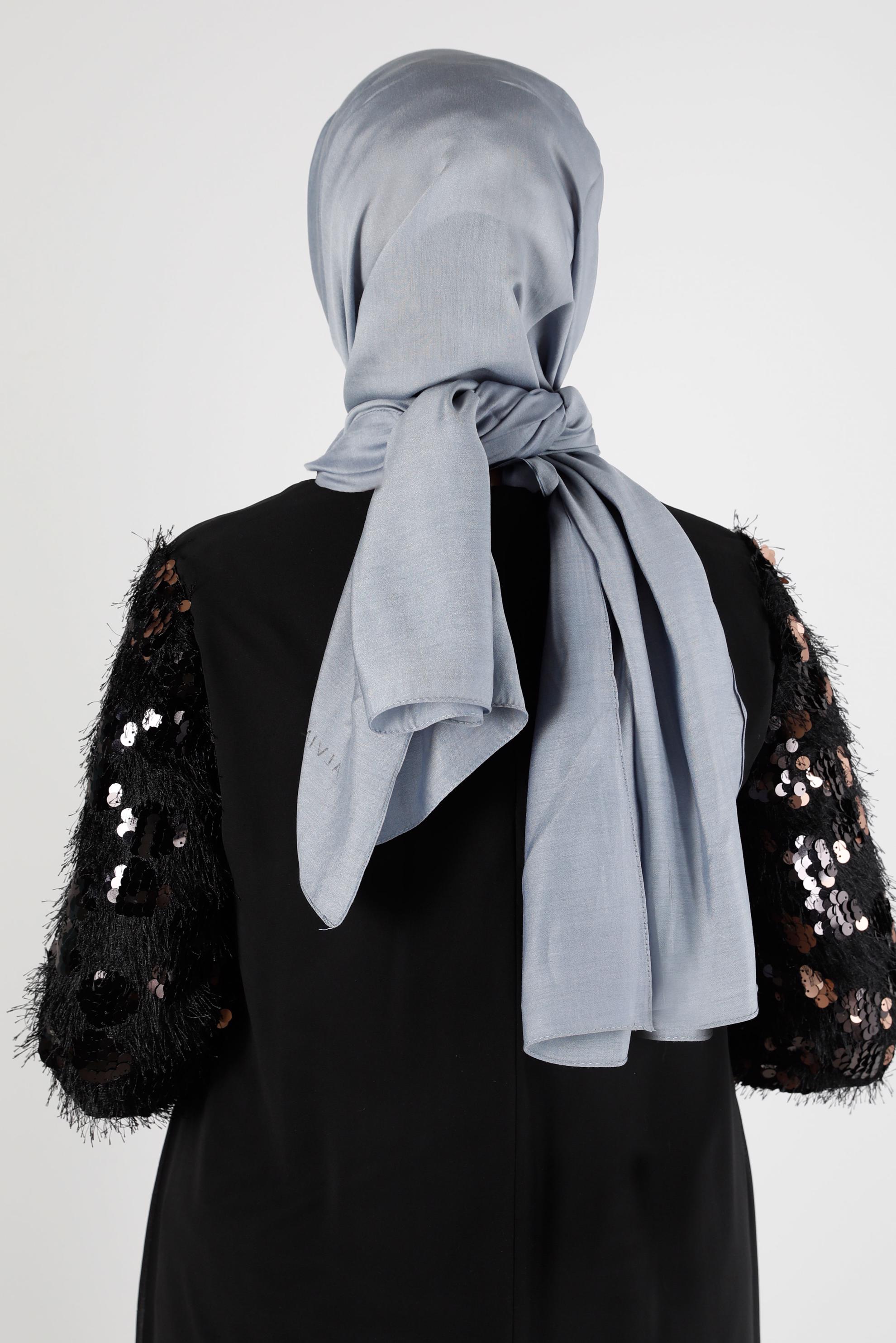 Tesettür giyim MAVİ ALVİNA İNCE İPEKSİ ŞAL 8141