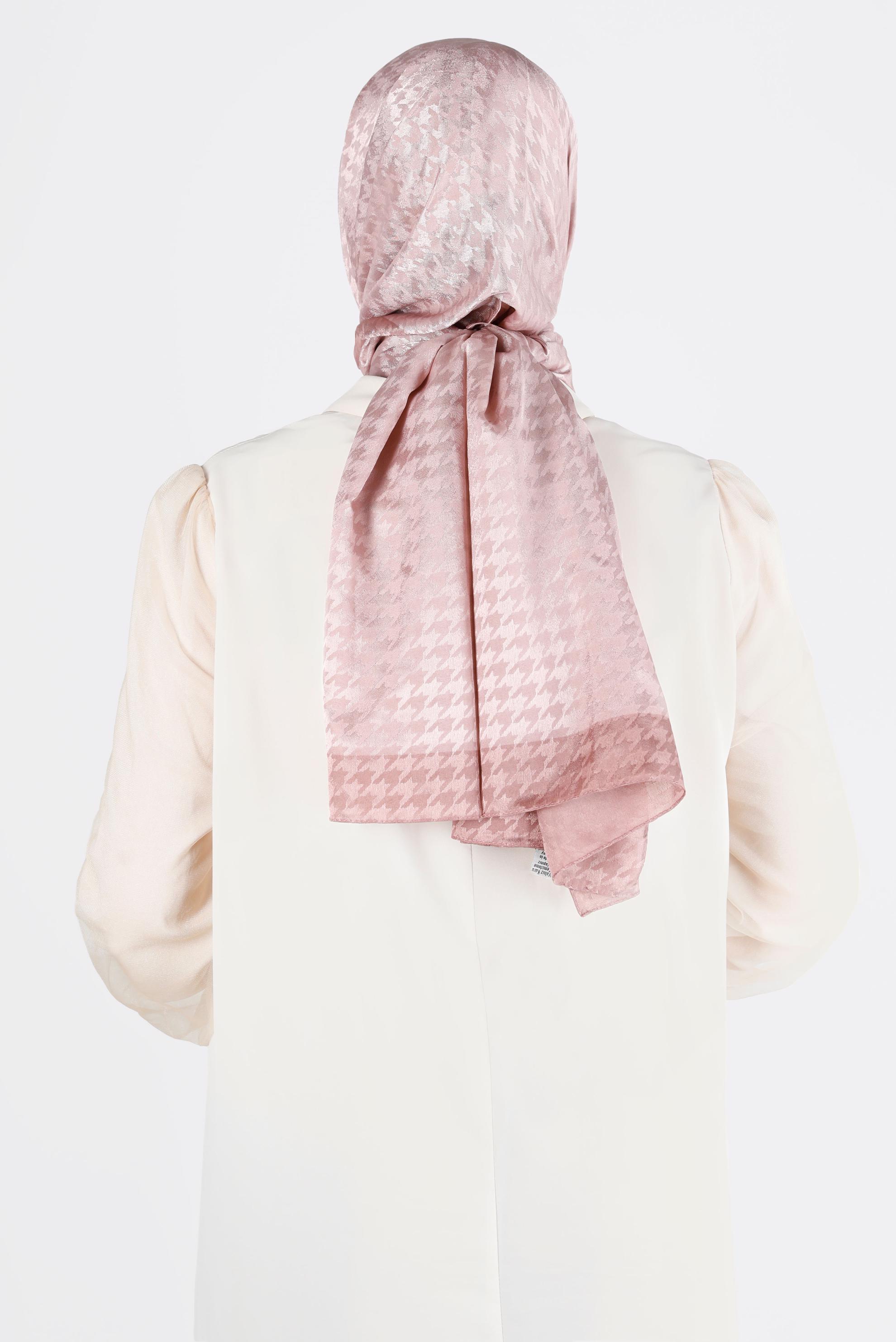 Tesettür giyim PUDRA ALVINA KAZAYAĞI DESENLİ ŞAL 8143