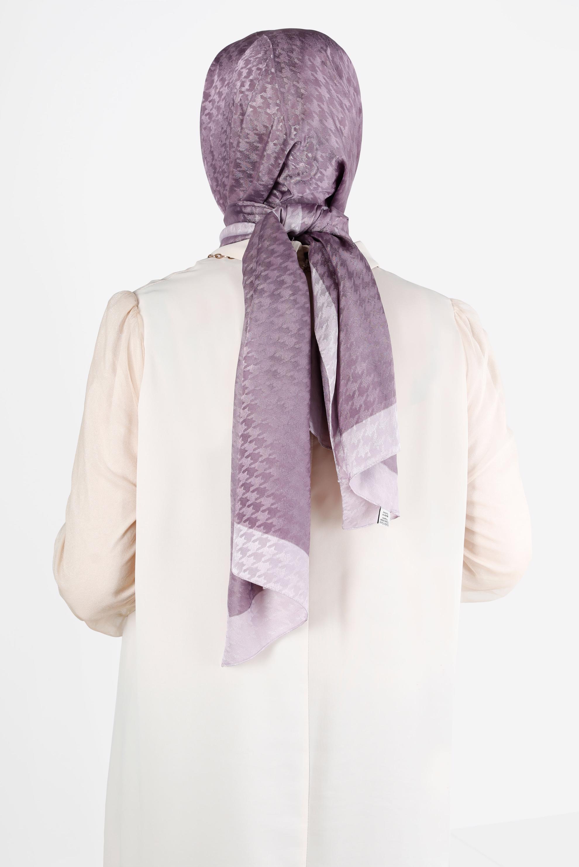 Tesettür giyim MOR ALVINA KAZAYAĞI DESENLİ ŞAL 8143