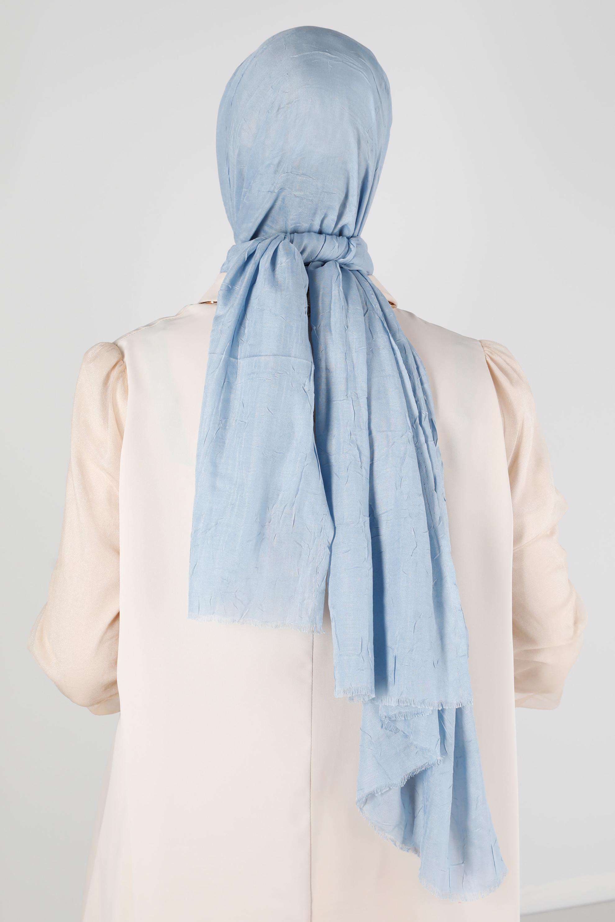 Tesettür giyim MAVİ ALVİNA BAMBU KRAŞ ŞAL 8145