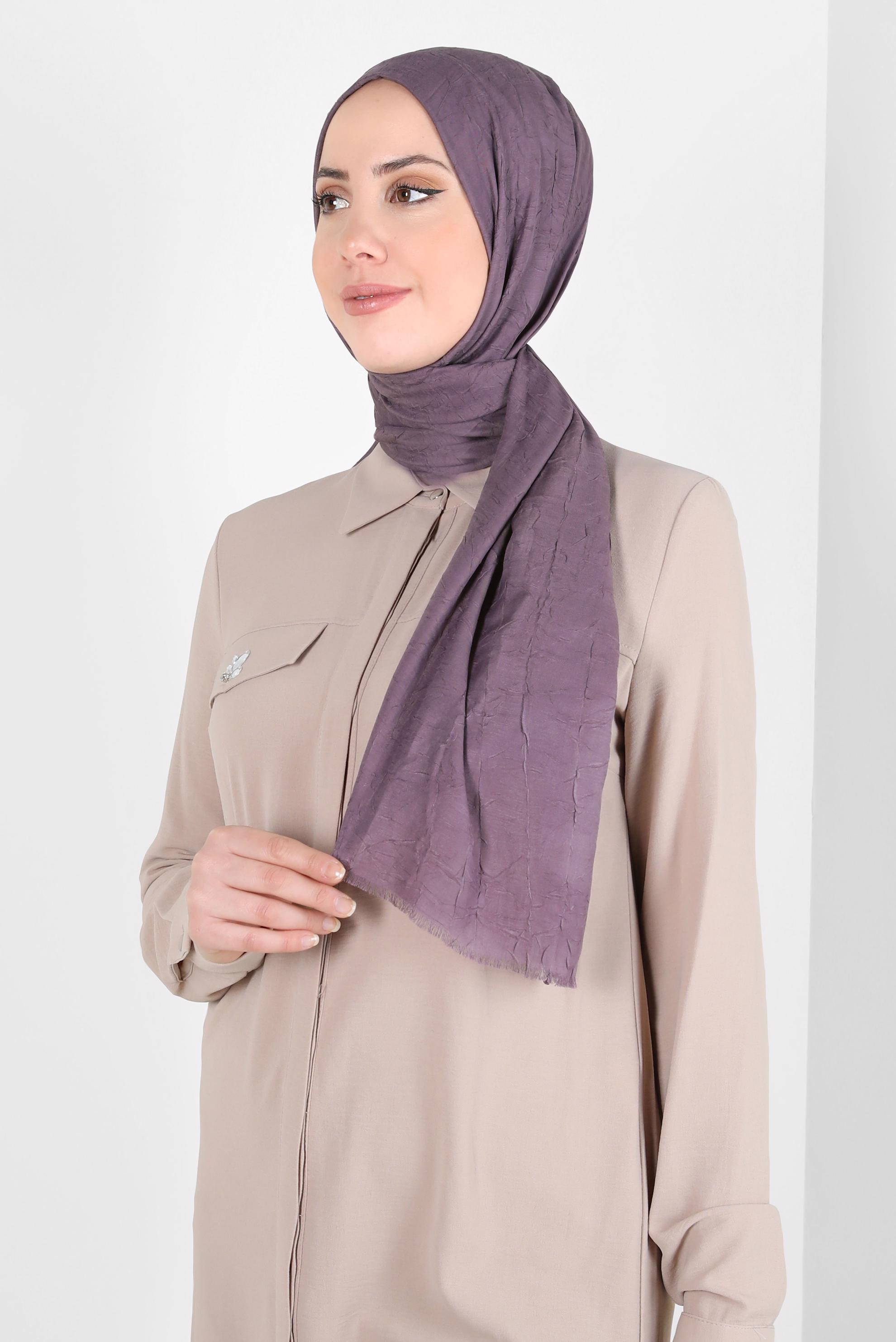 Tesettür giyim MOR ALVİNA BAMBU KRAŞ ŞAL 8145