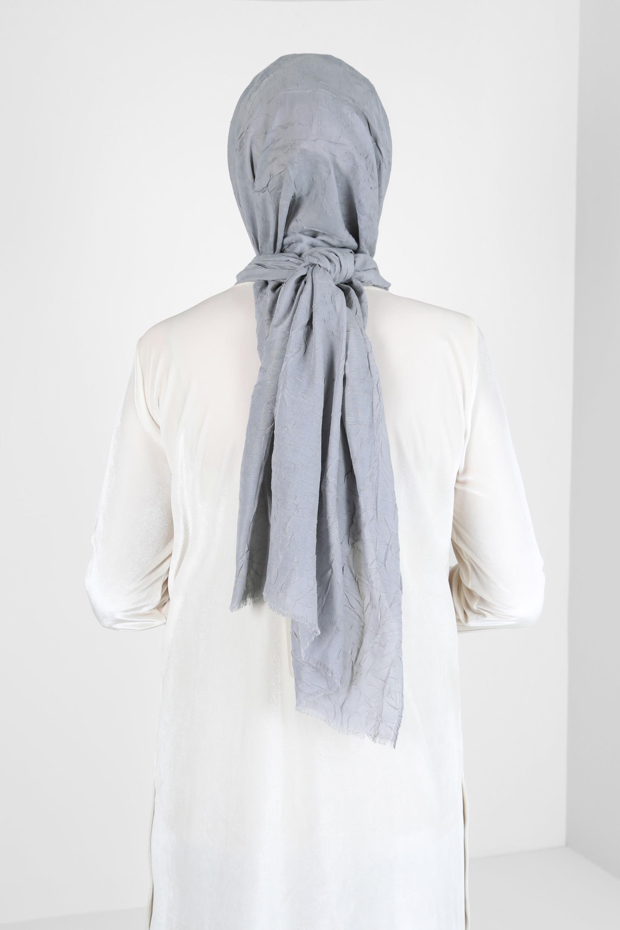 Tesettür giyim GRİ ALVİNA BAMBU KRAŞ ŞAL 8145