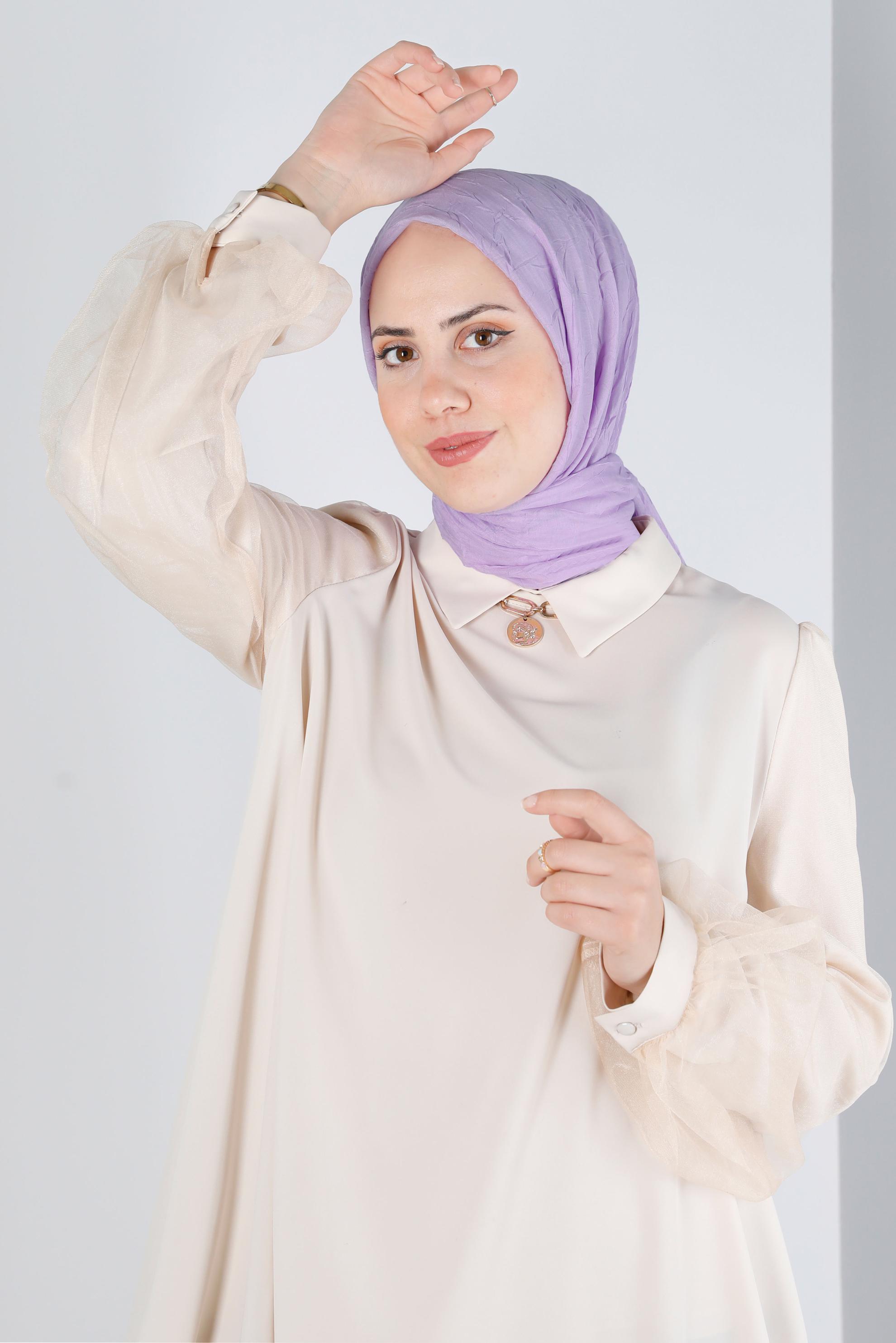 Tesettür giyim MOR ALVİNA BAMBU KRAŞ ŞAL 8145