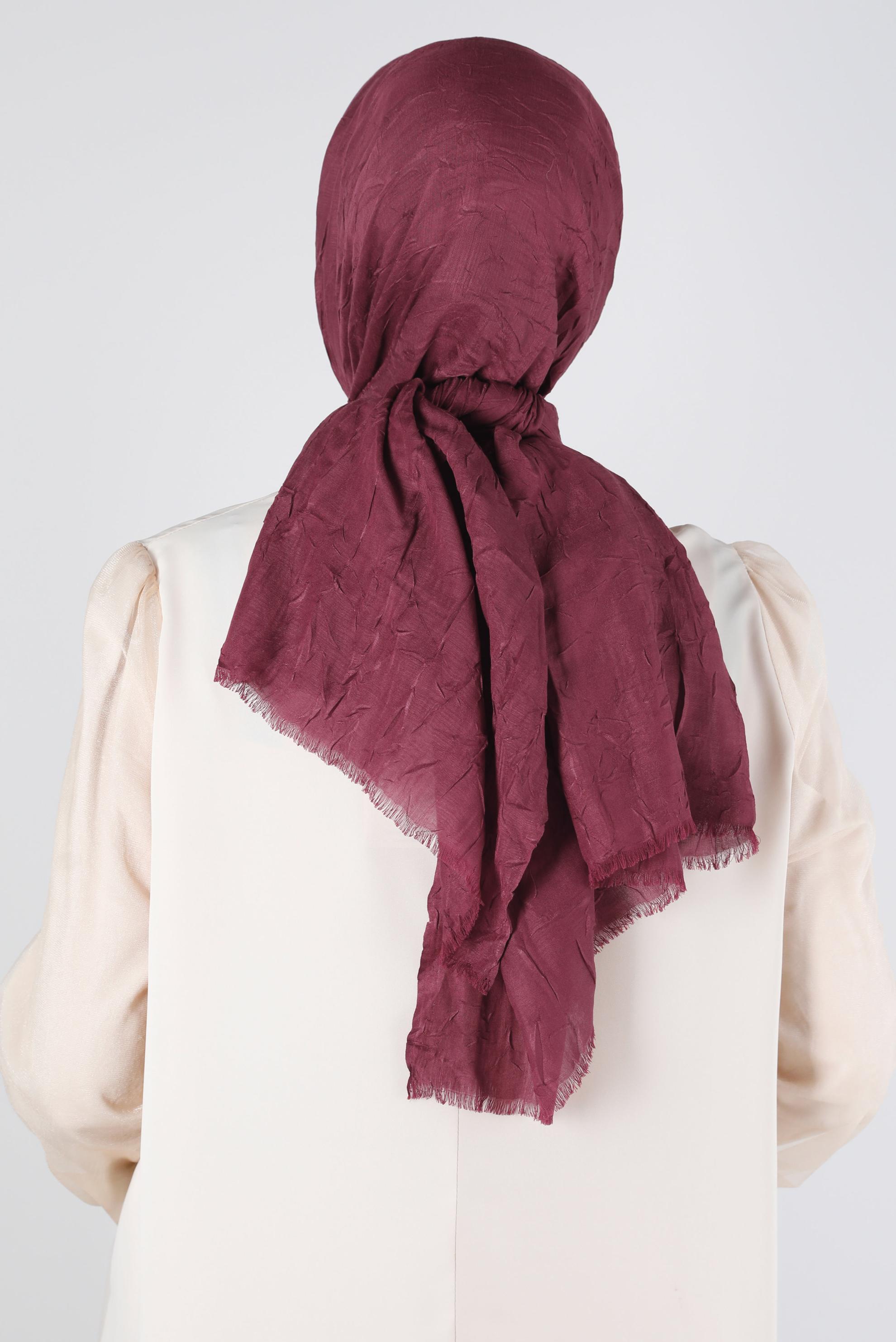 Tesettür giyim BORDO ALVİNA BAMBU KRAŞ ŞAL 8145