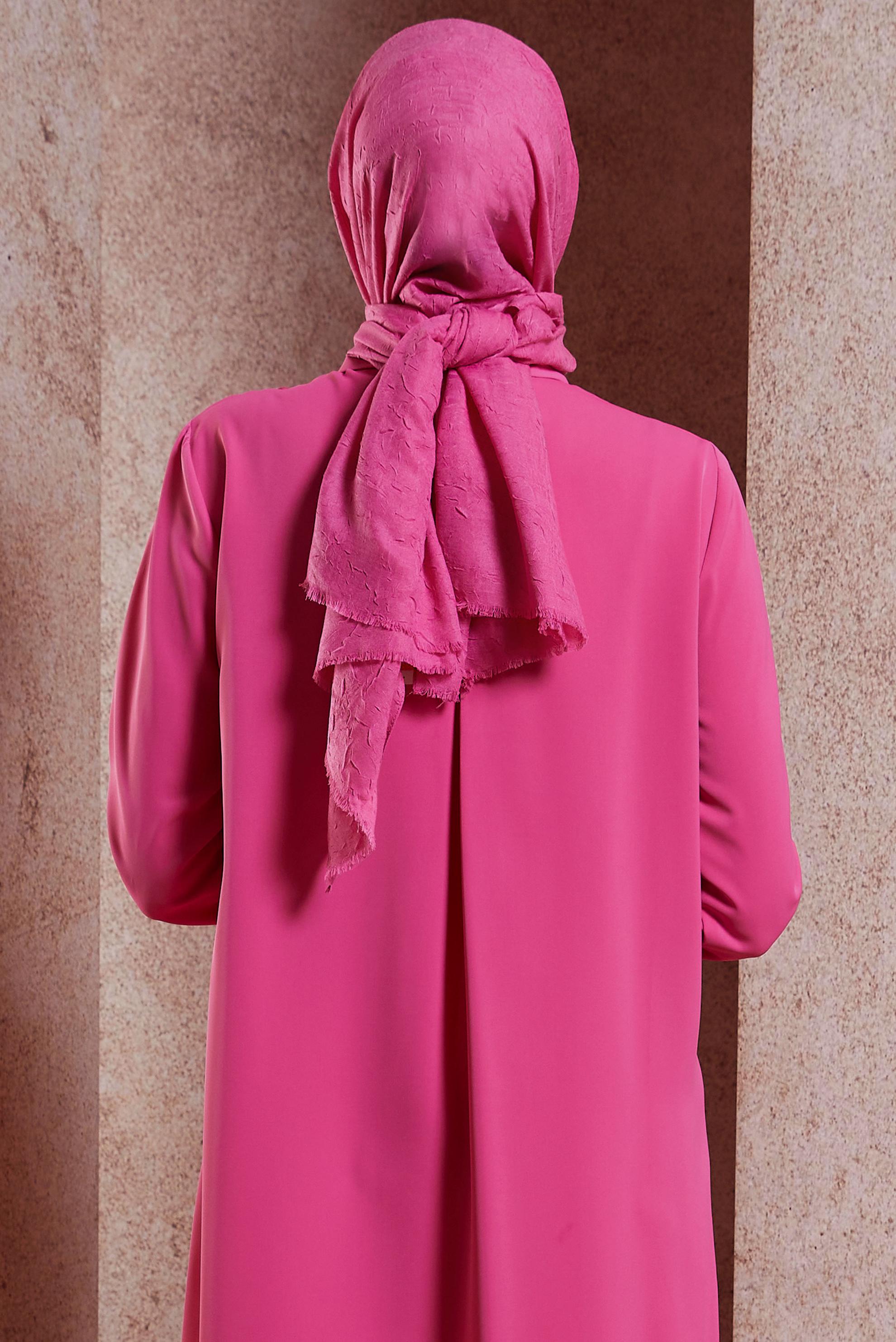 Tesettür giyim FUŞYA ALVİNA BAMBU KRAŞ ŞAL 8145