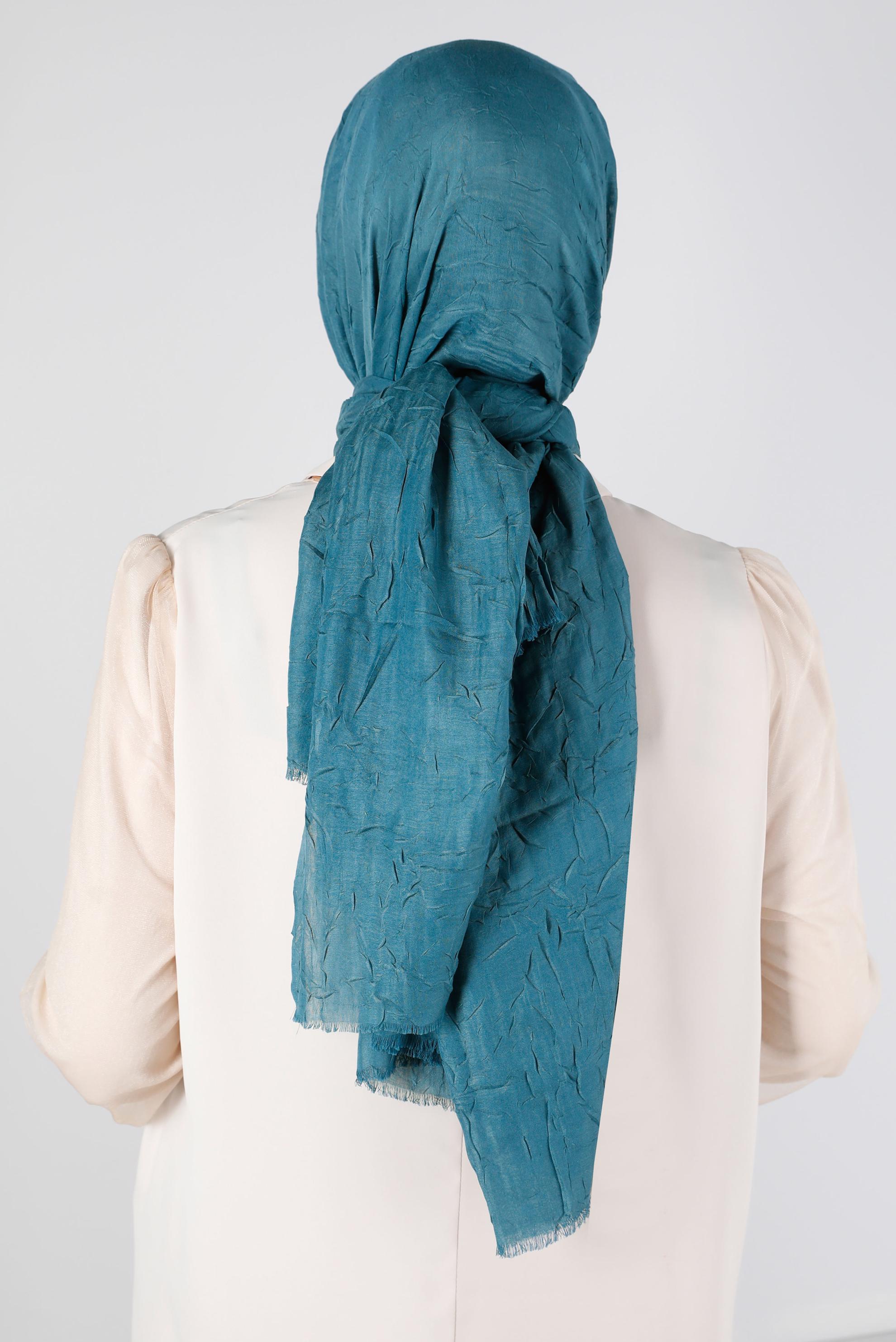 Tesettür giyim MAVİ ALVİNA BAMBU KRAŞ ŞAL 8145