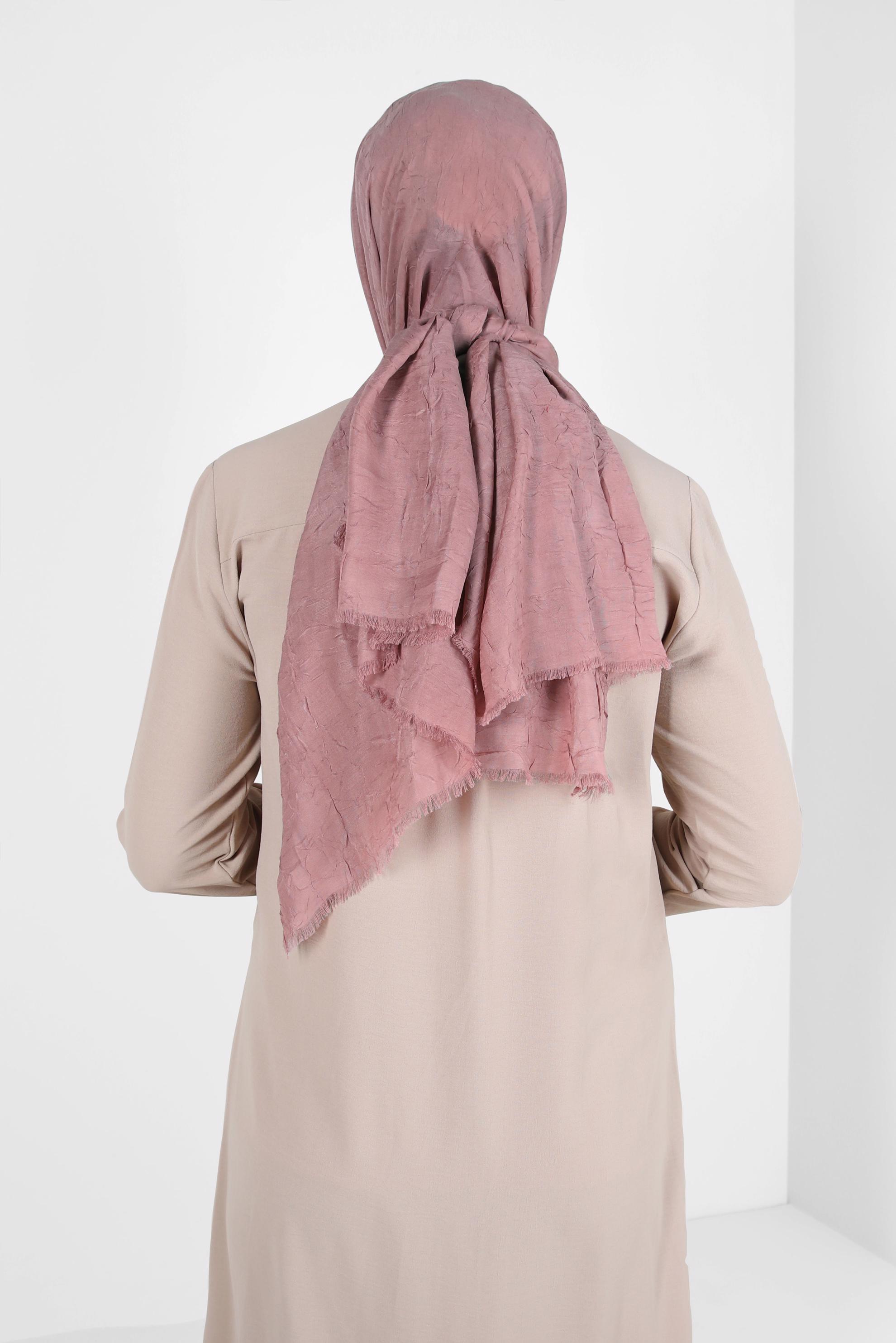 Tesettür giyim PUDRA ALVİNA BAMBU KRAŞ ŞAL 8145