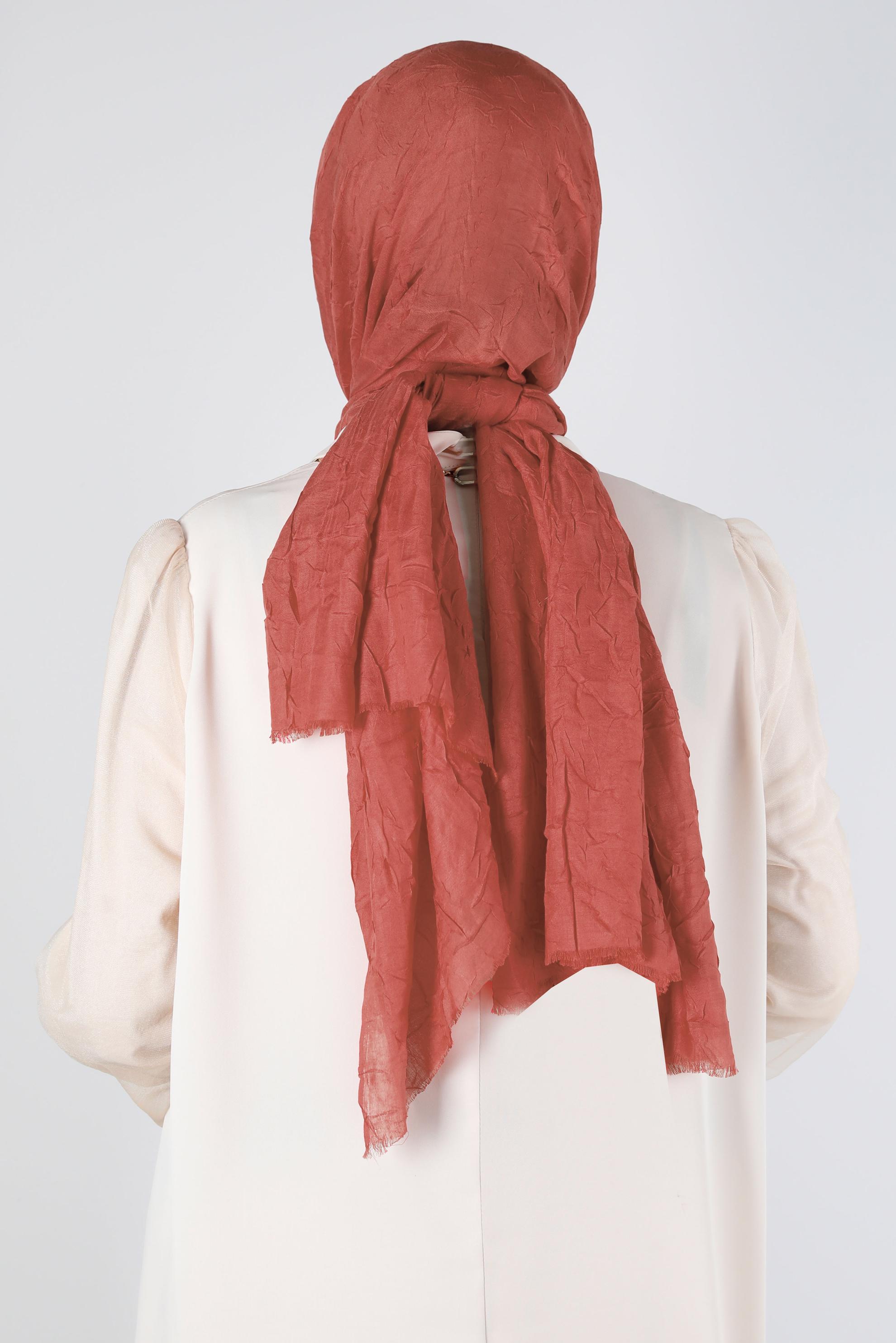 Tesettür giyim TABA ALVİNA BAMBU KRAŞ ŞAL 8145