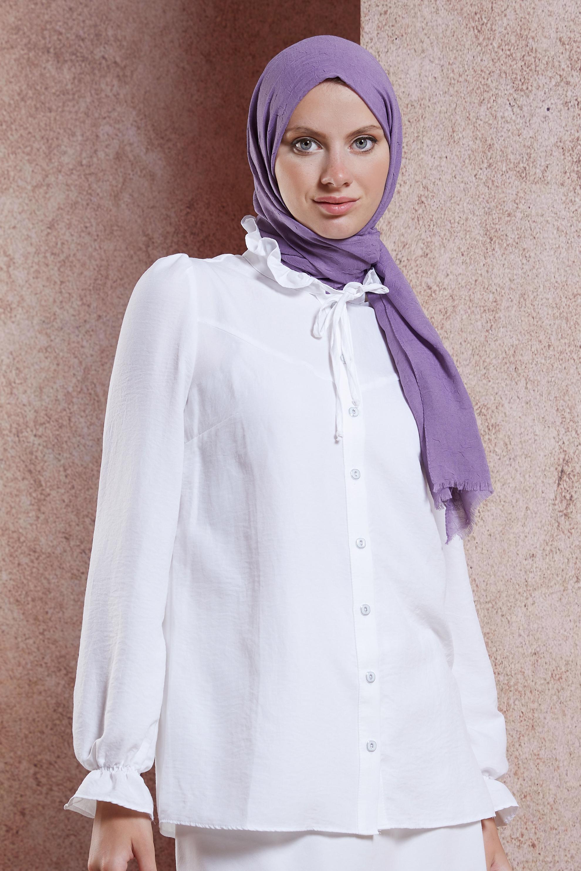 Tesettür giyim MOR ALVİNA BAMBU KRAŞ ŞAL 8145