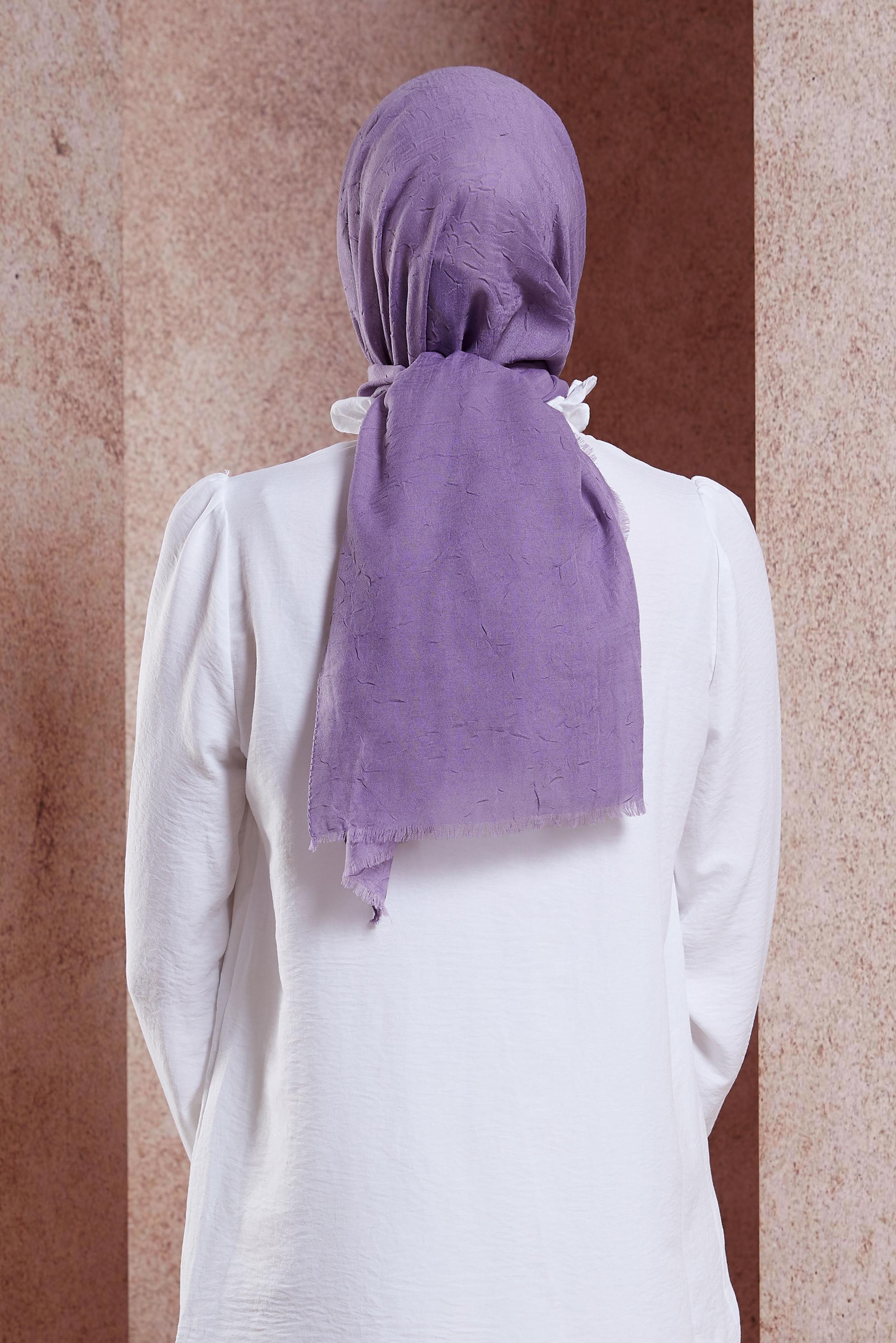 Tesettür giyim MOR ALVİNA BAMBU KRAŞ ŞAL 8145