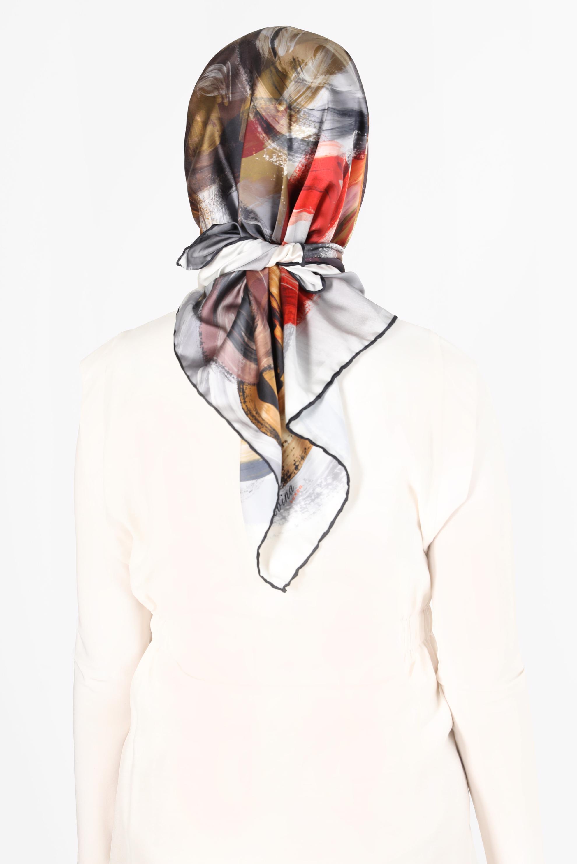 Tesettür giyim SİYAH ALVİNA DİJİTAL SURA EŞARP 8119 