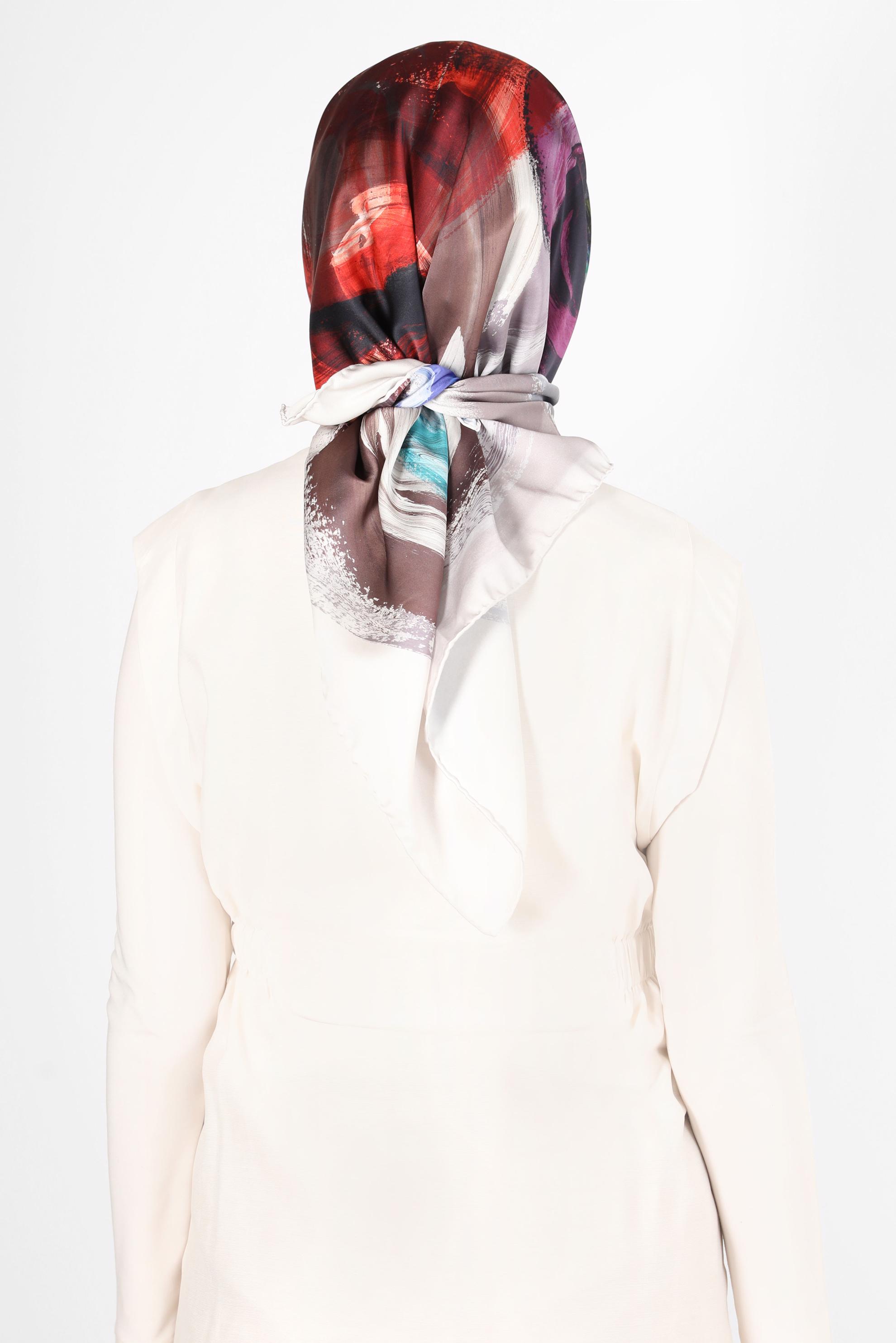 Tesettür giyim VİZON ALVİNA DİJİTAL SURA EŞARP 8119 