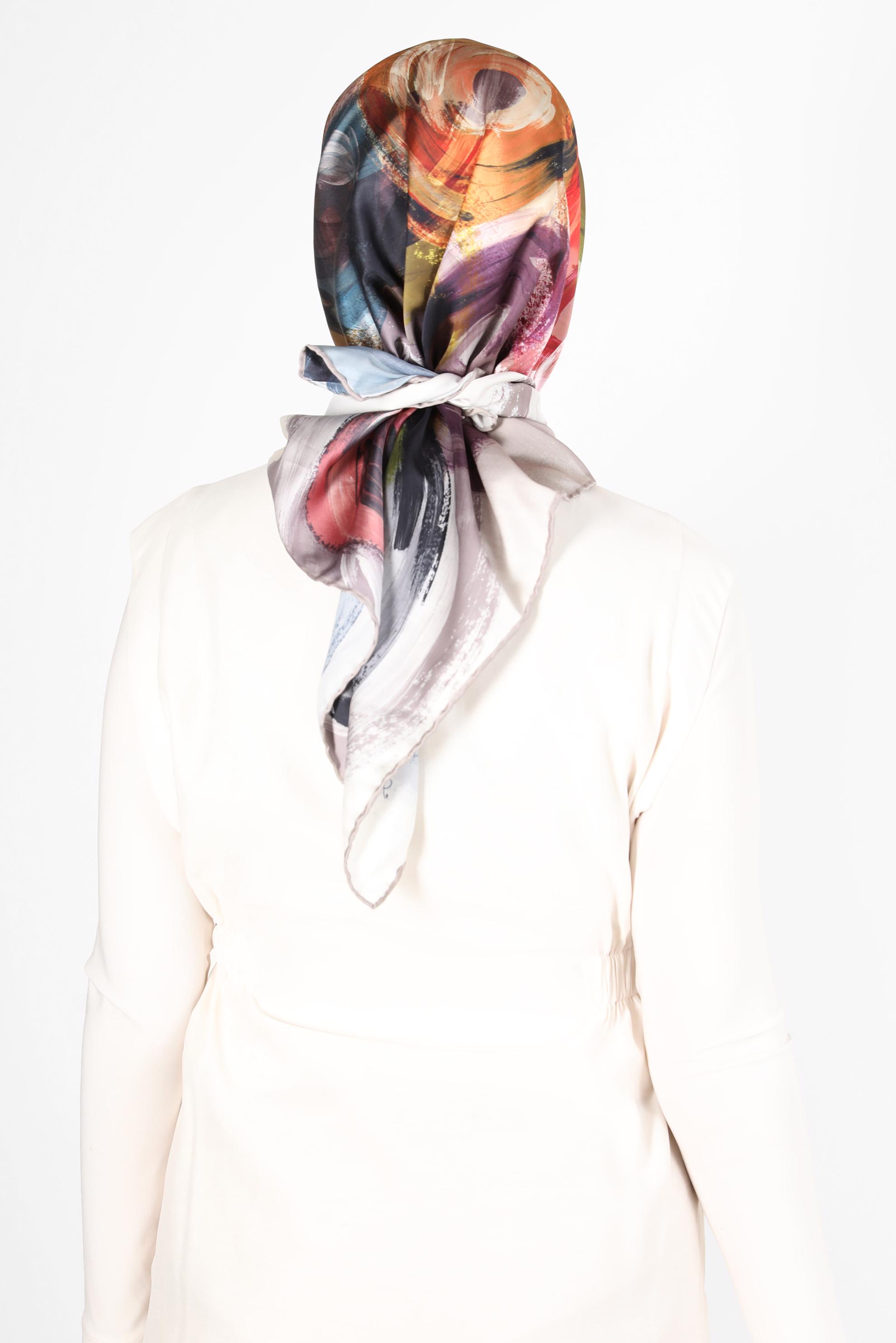 Tesettür giyim BEJ ALVİNA DİJİTAL SURA EŞARP 8119 