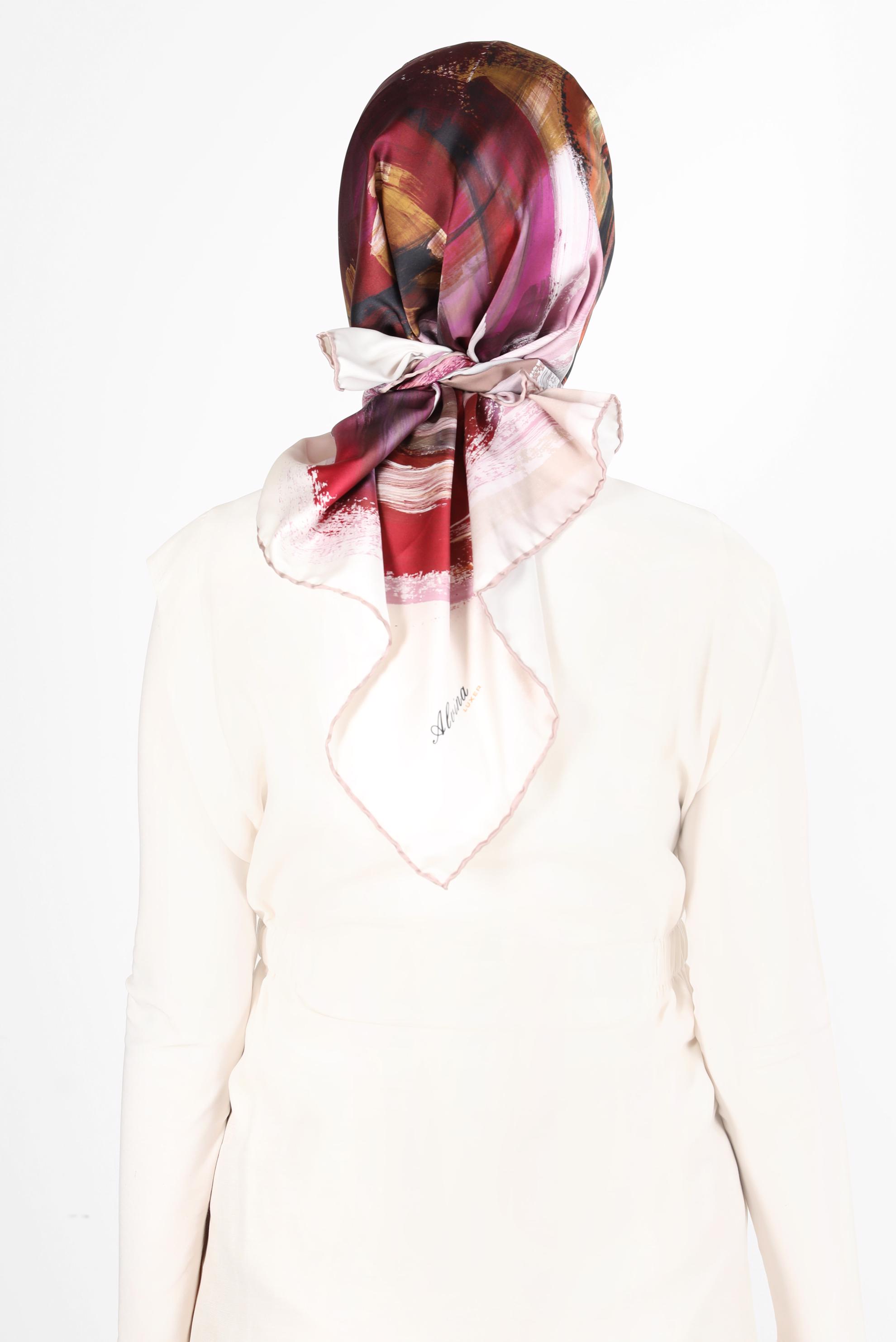 Tesettür giyim PUDRA ALVİNA DİJİTAL SURA EŞARP 8119 