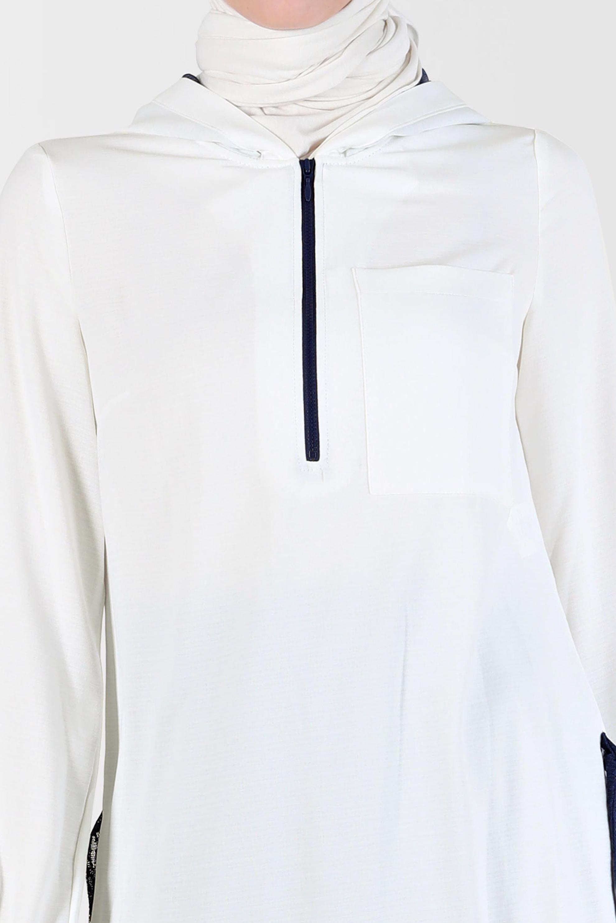 Tesettür giyim LACİVERT FERMUARLI KAPÜŞONLU İKİLİ ETEKLİ TAKIM 41768