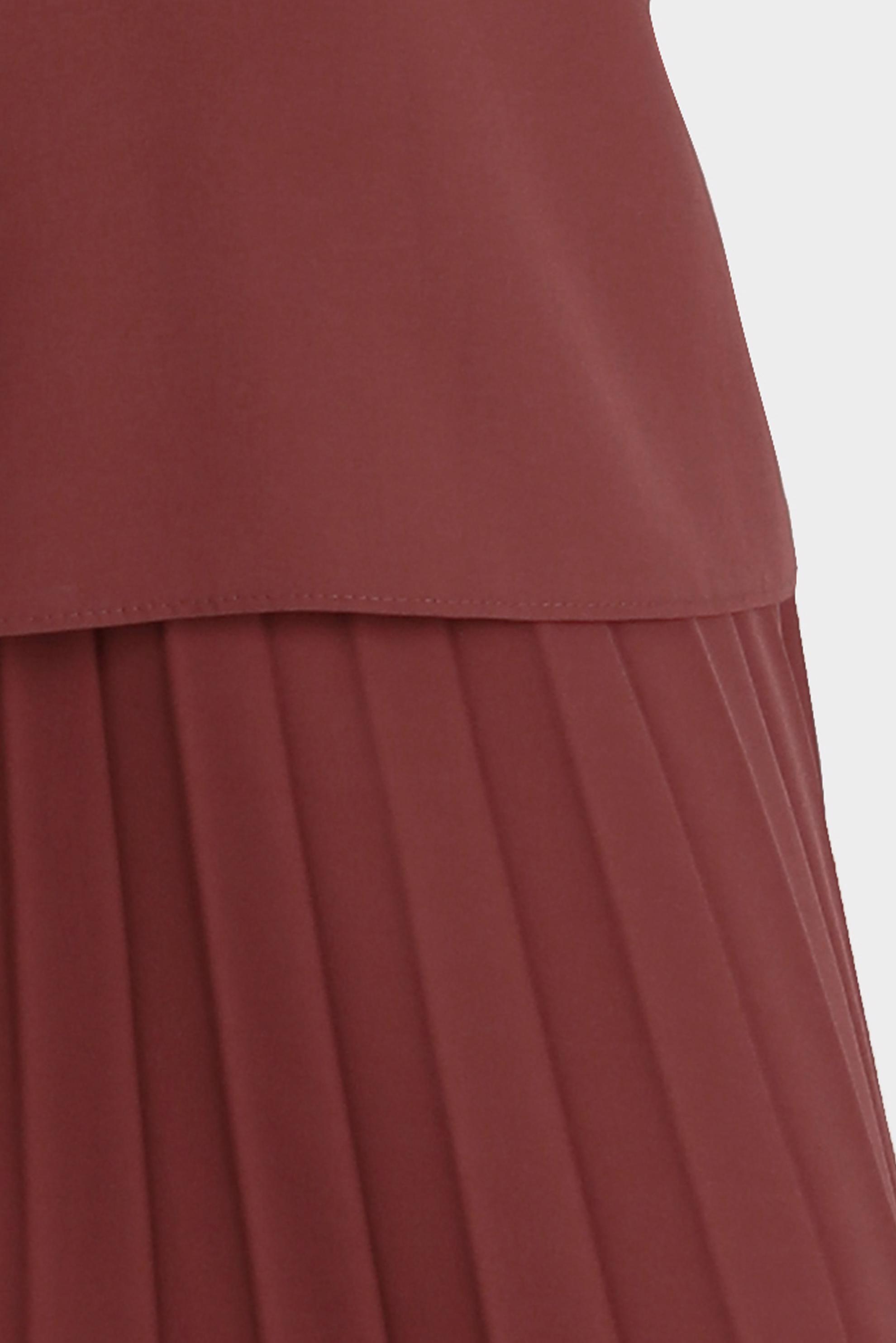 Tesettür giyim BORDO BASKI DETAYLI İKİLİ ETEKLİ TAKIM 42612 