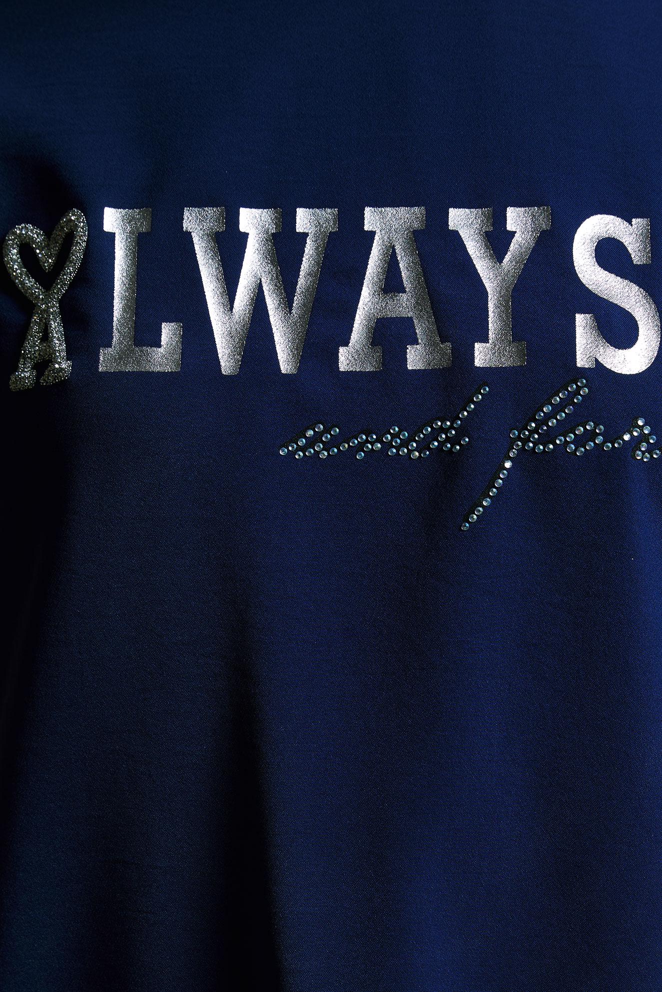 Tesettür giyim LACİVERT BASKI DETAYLI İKİLİ ETEKLİ TAKIM 42612 