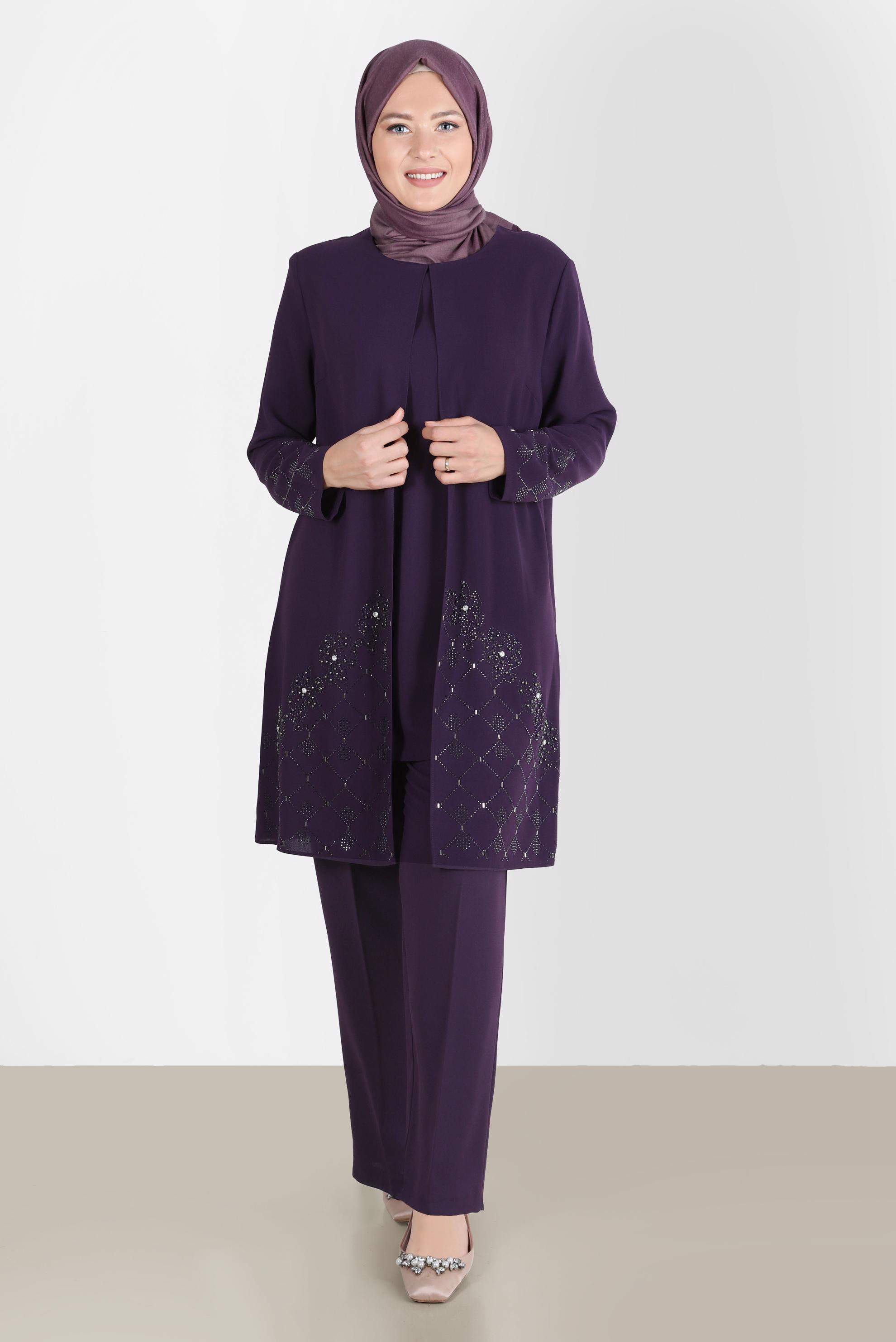 Hijab clothing DAMSON GEM DETAIL 2-PIECE PANTS SUIT 20241 