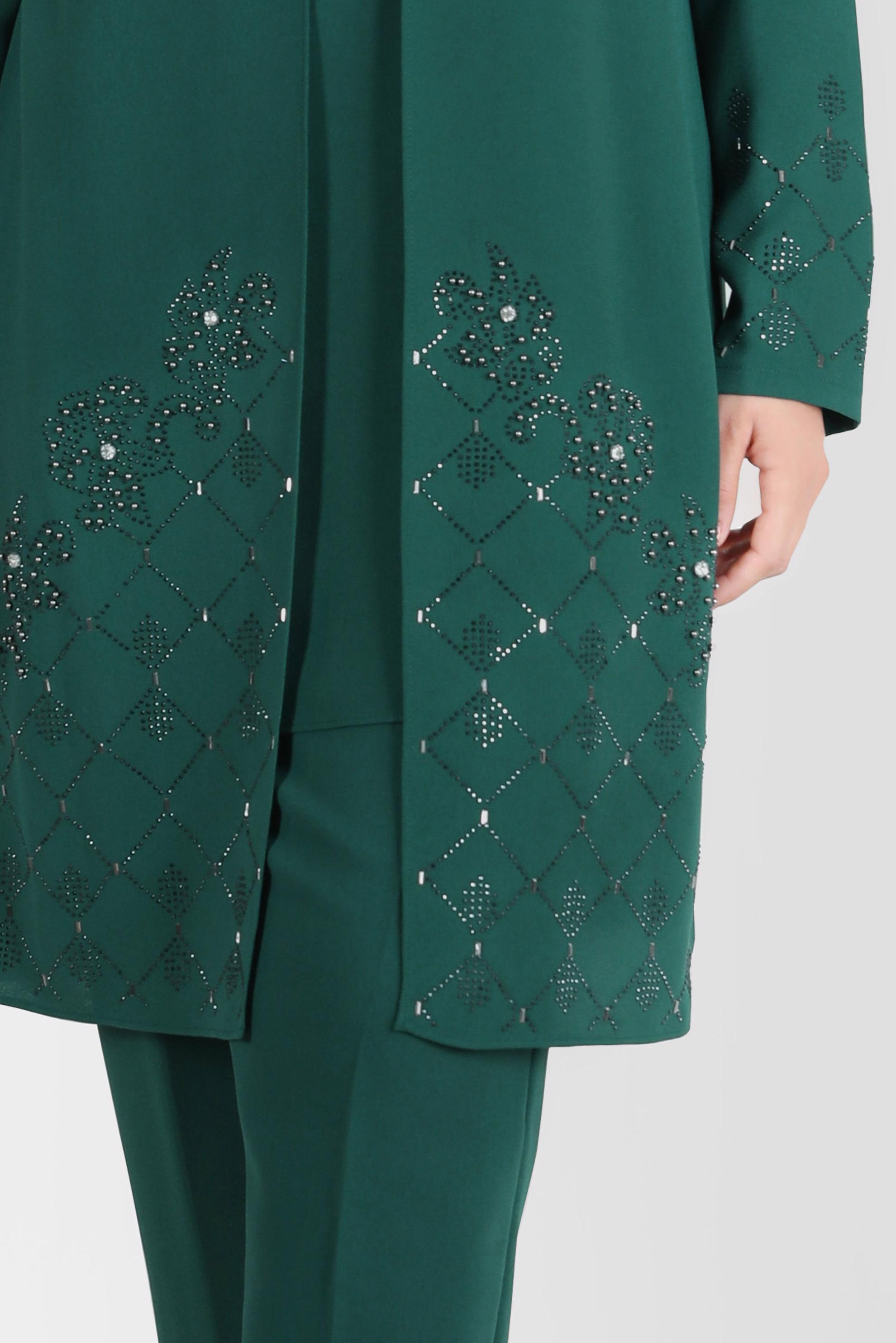 Hijab clothing GREEN GEM DETAIL 2-PIECE PANTS SUIT 20241 
