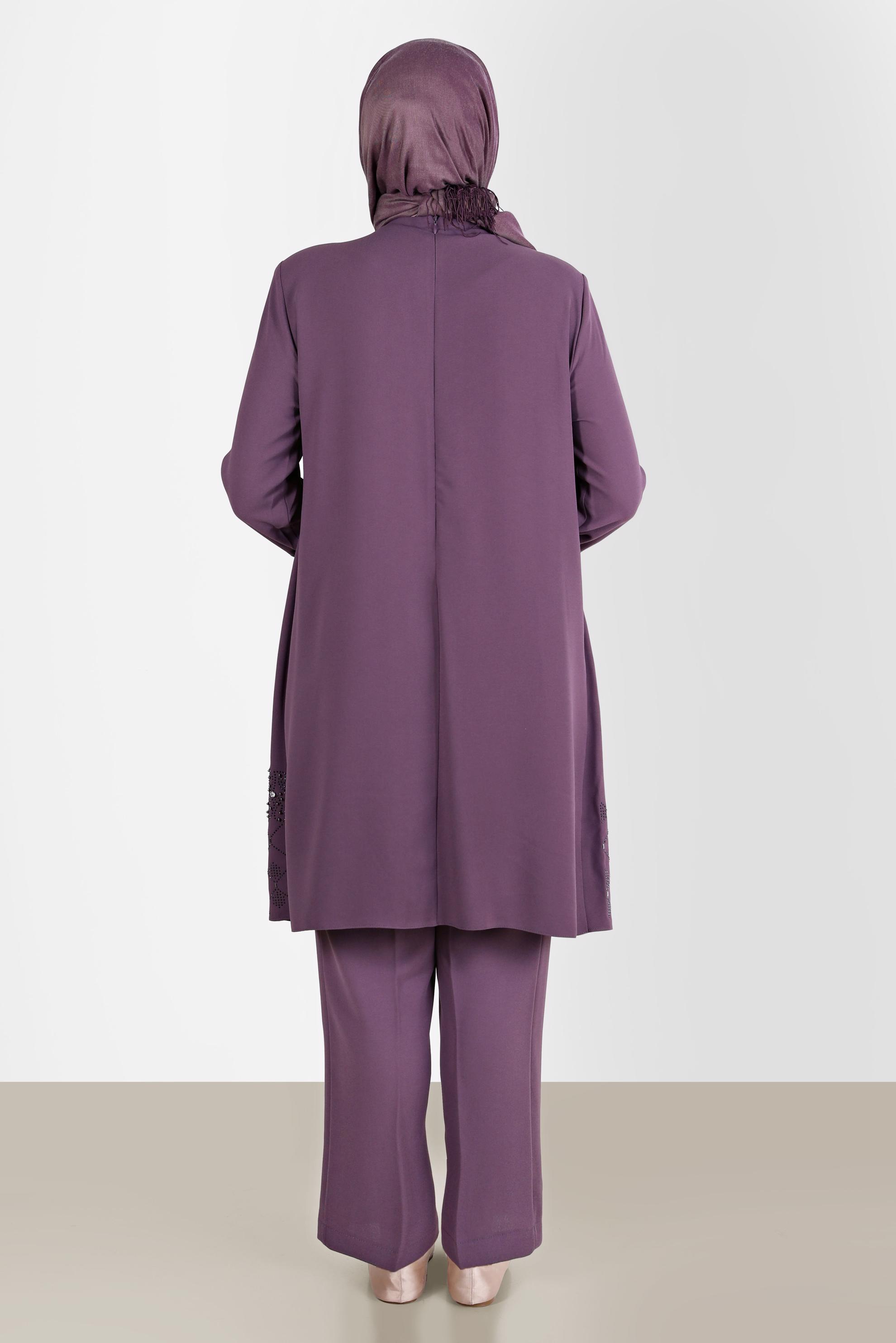 Hijab clothing PINK GEM DETAIL 2-PIECE PANTS SUIT 20241 