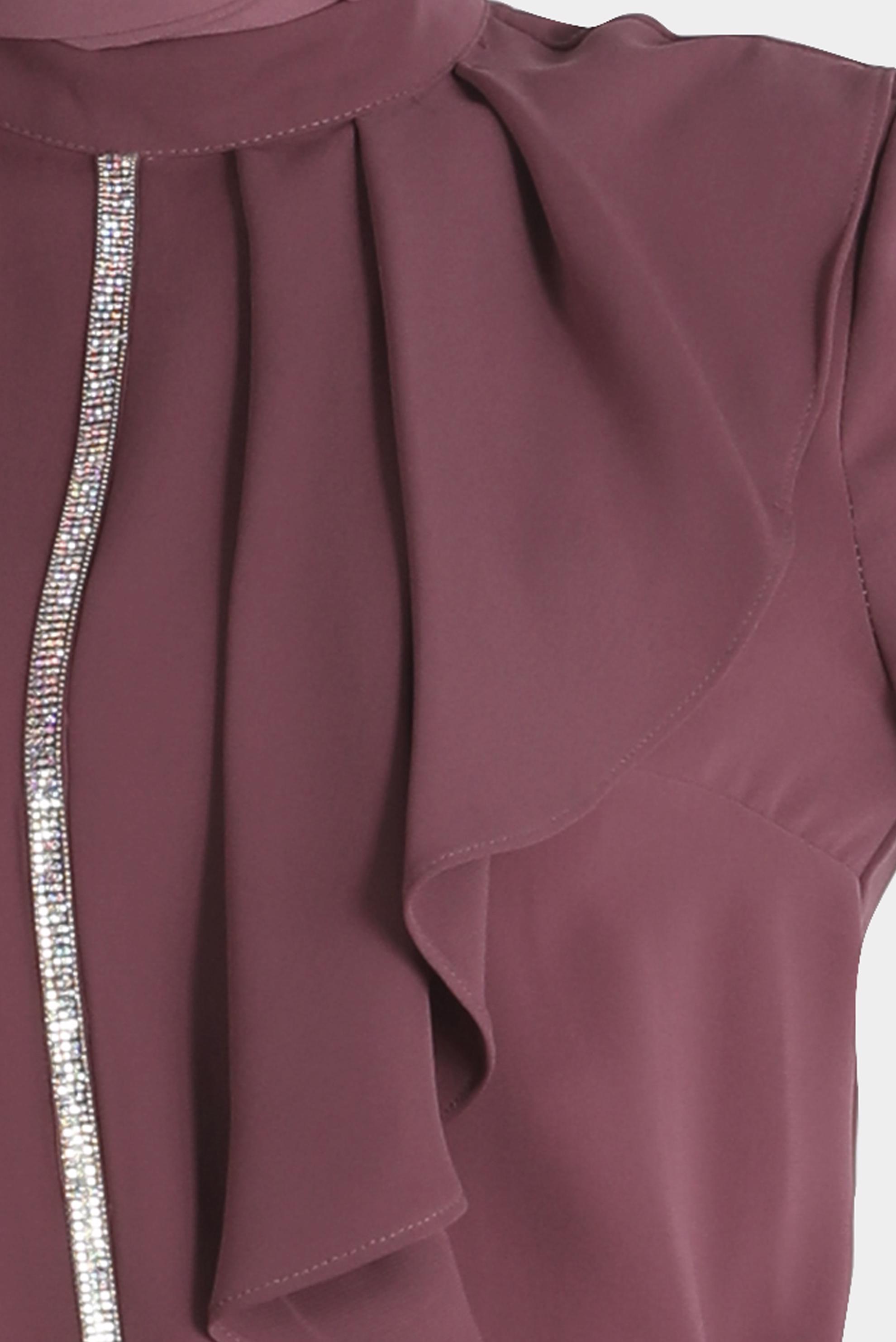 Tesettür giyim PEMBE TAŞ DETAYLI VOLANLI İKİLİ PANT. TAKIM 30253 