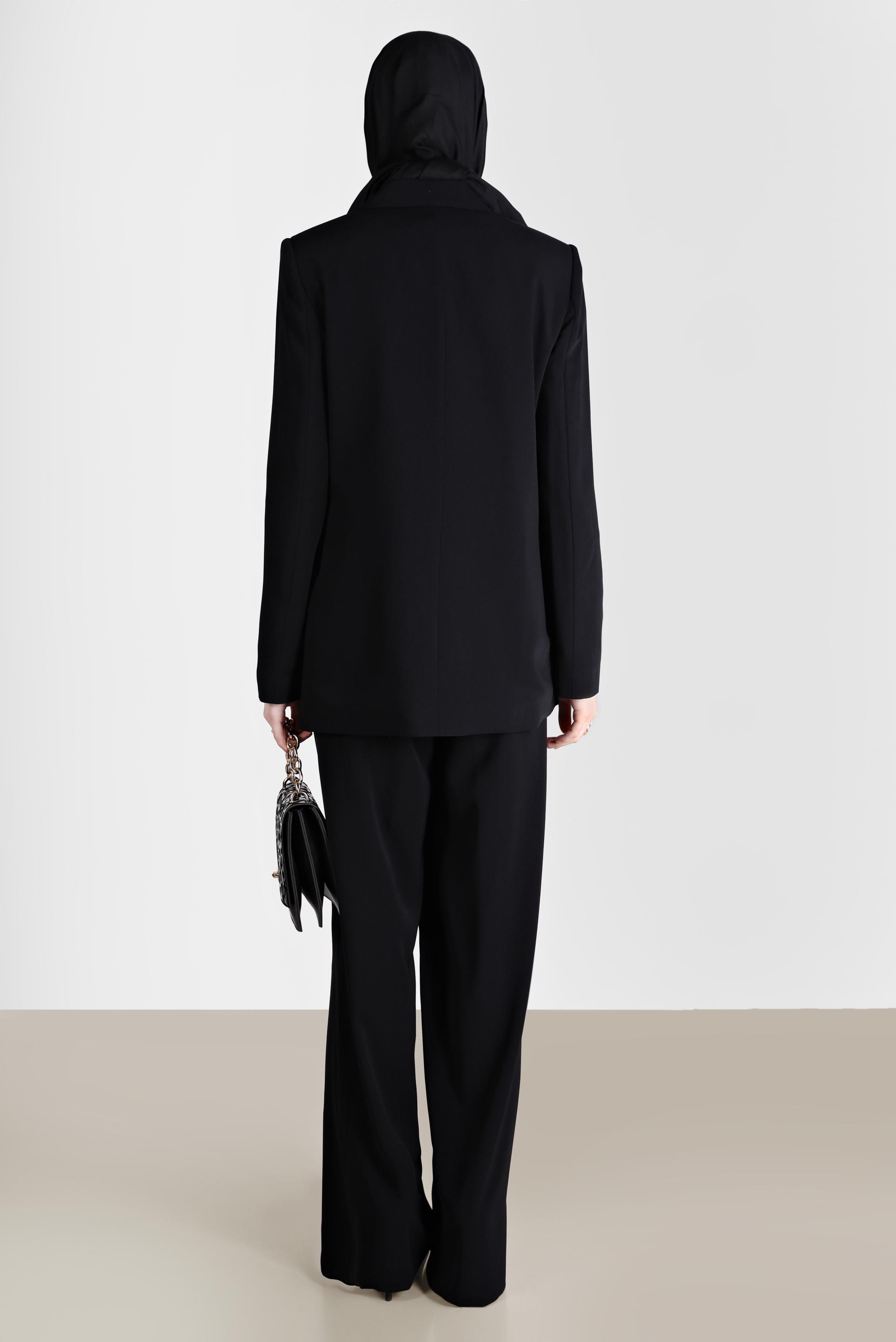 Tesettür giyim SİYAH KLASİK ÜÇLÜ PANT. TAKIM 30254 