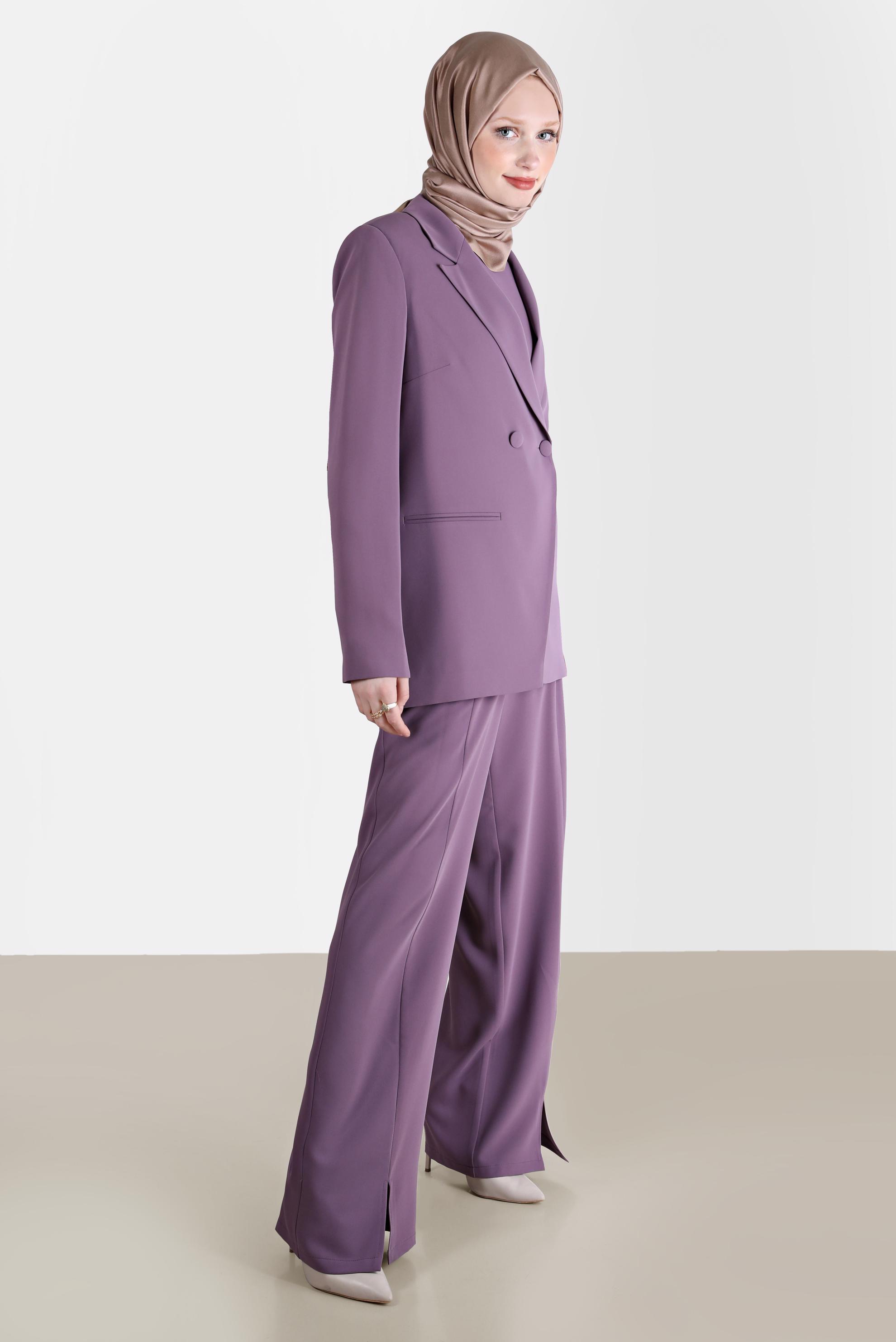 Tesettür giyim MOR KLASİK ÜÇLÜ PANT. TAKIM 30254 