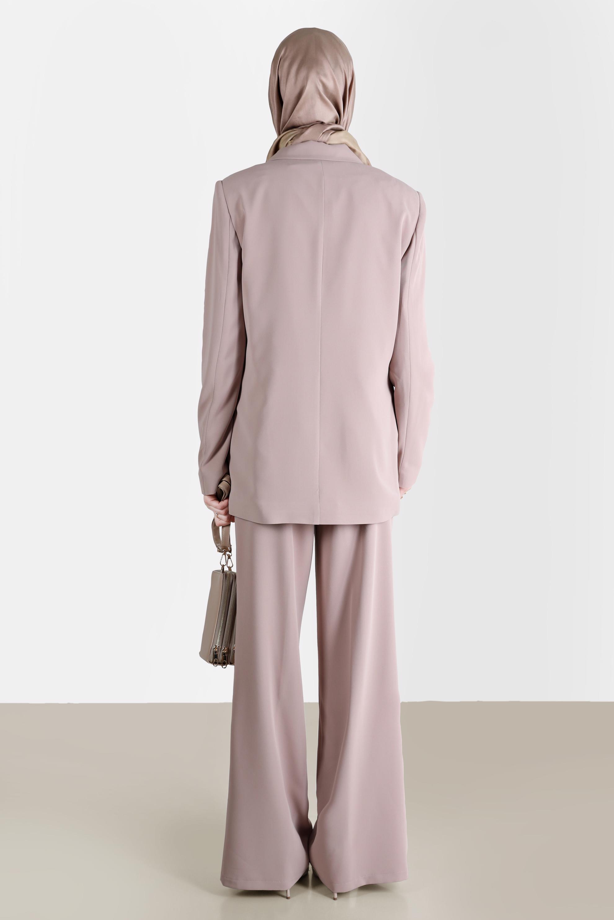 Tesettür giyim KAHVE KLASİK ÜÇLÜ PANT. TAKIM 30254 