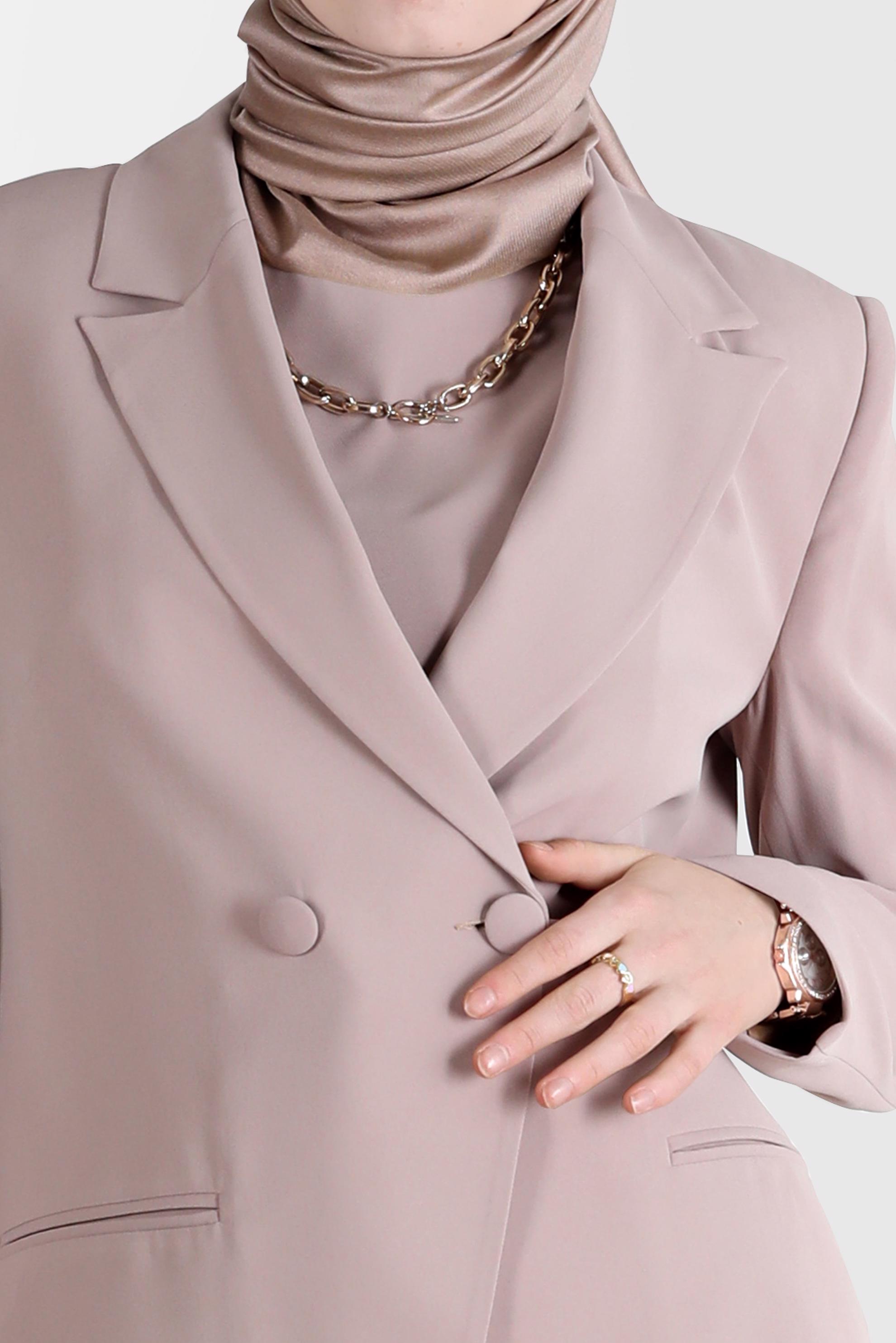 Tesettür giyim KAHVE KLASİK ÜÇLÜ PANT. TAKIM 30254 