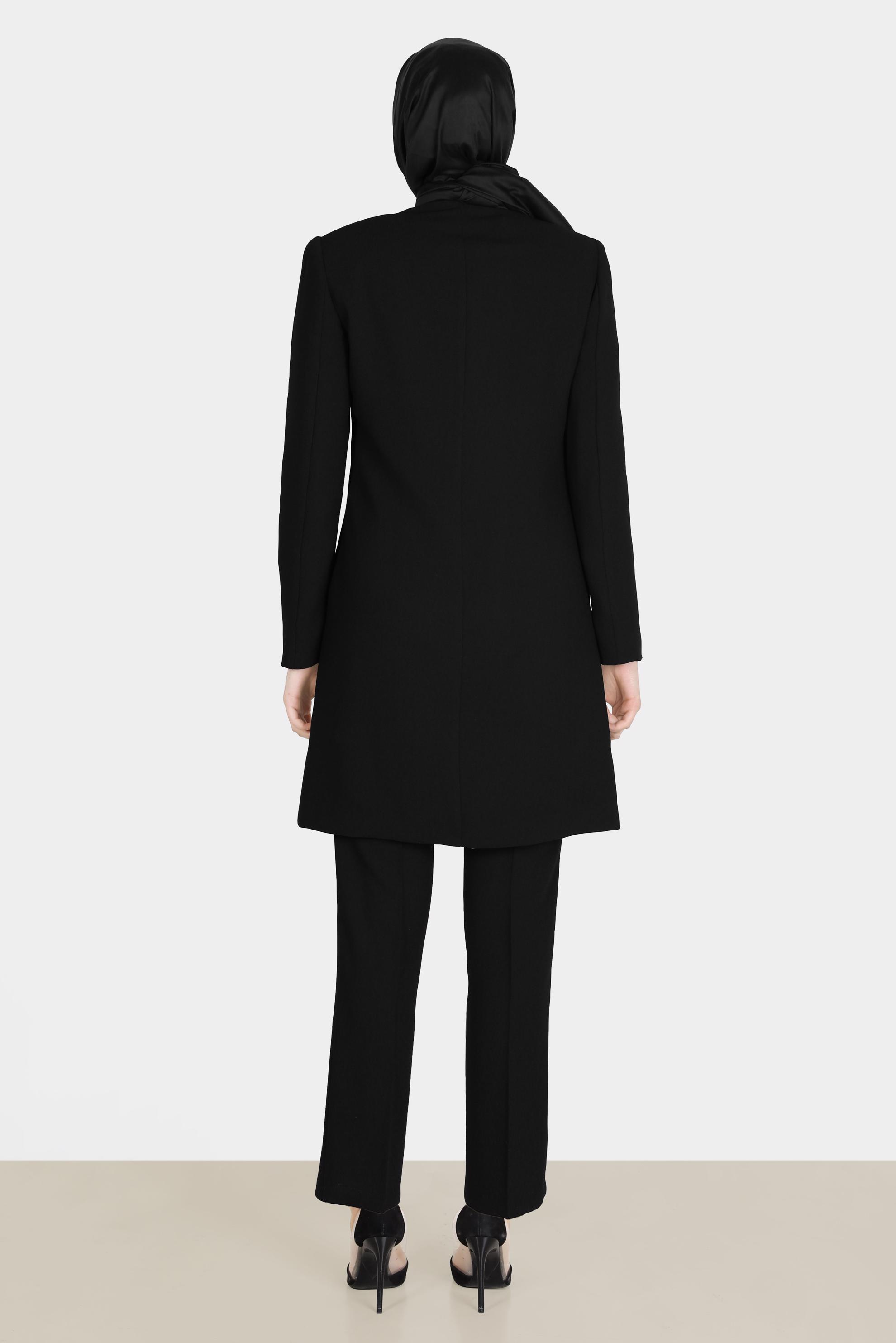 Tesettür giyim SİYAH TAŞLI NAKIŞLI ÜÇLÜ PANT. TAKIM 30258 